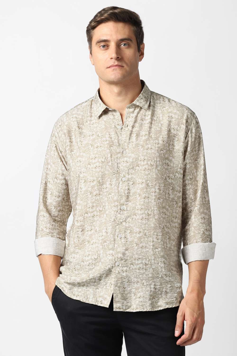 Printed-Nylon-Slim-Fit-Men-s-Casual-Shirt