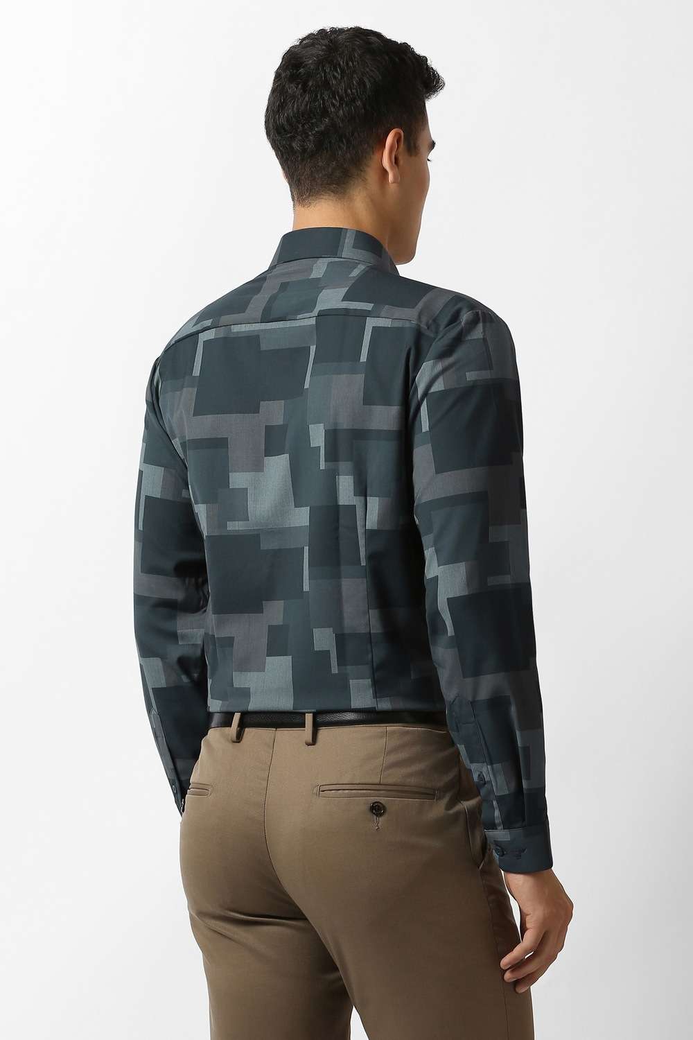Printed-Blended-Fabric-Slim-Fit-Men-s-Casual-Shirt