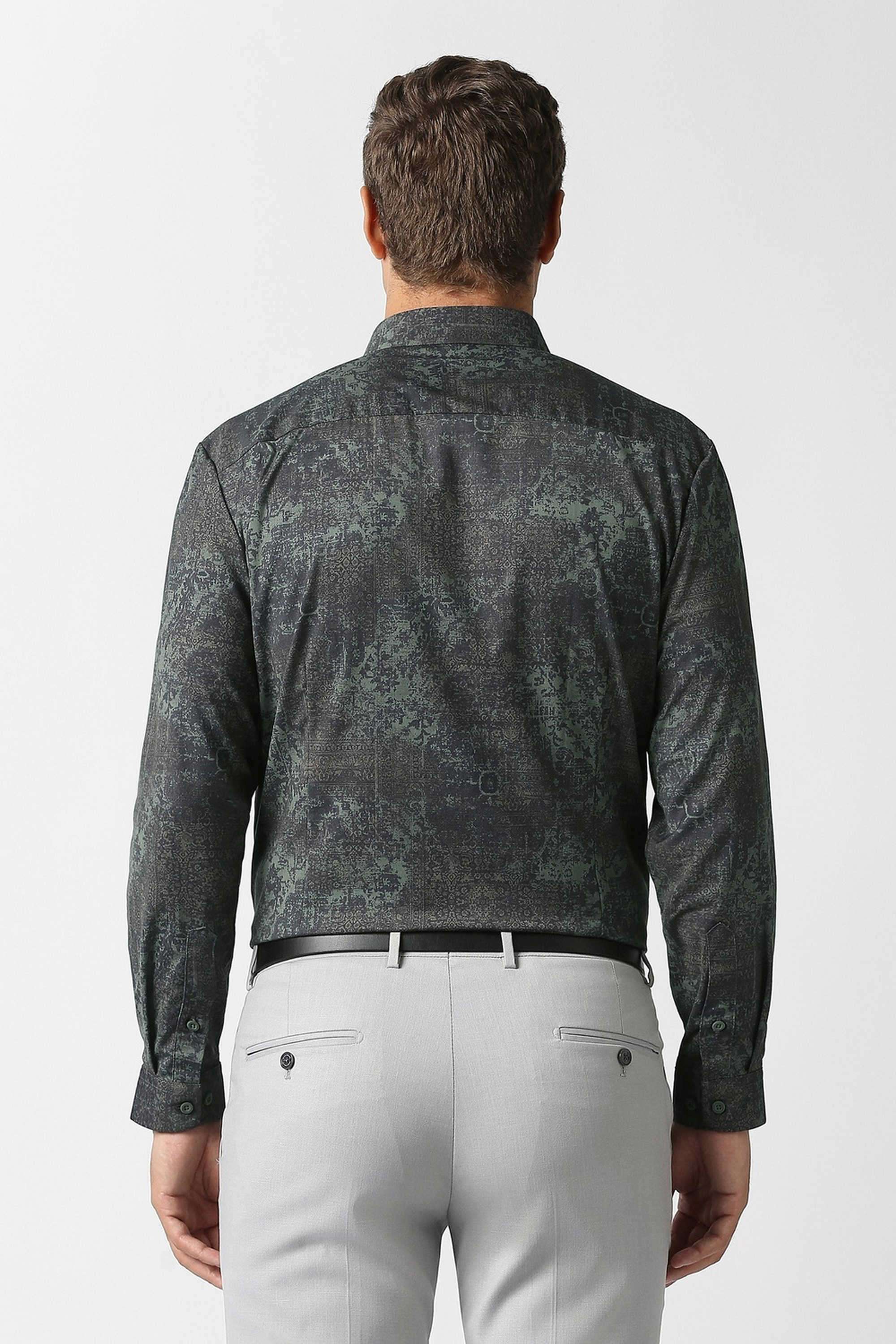 Printed-Blended-Fabric-Slim-Fit-Men-Formal-Wear-Shirt