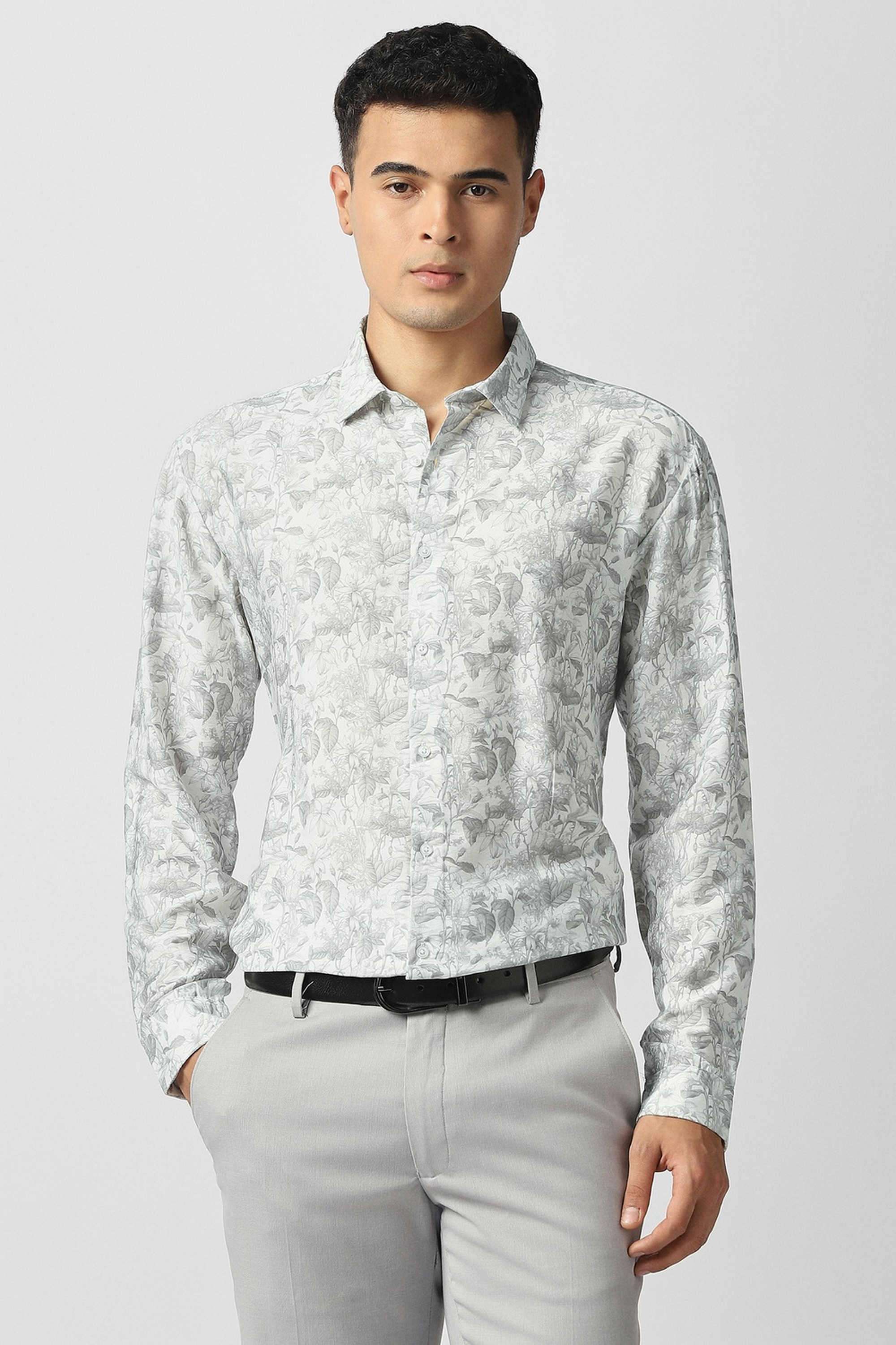 Printed-Blended-Fabric-Slim-Fit-Men-Formal-Wear-Shirt