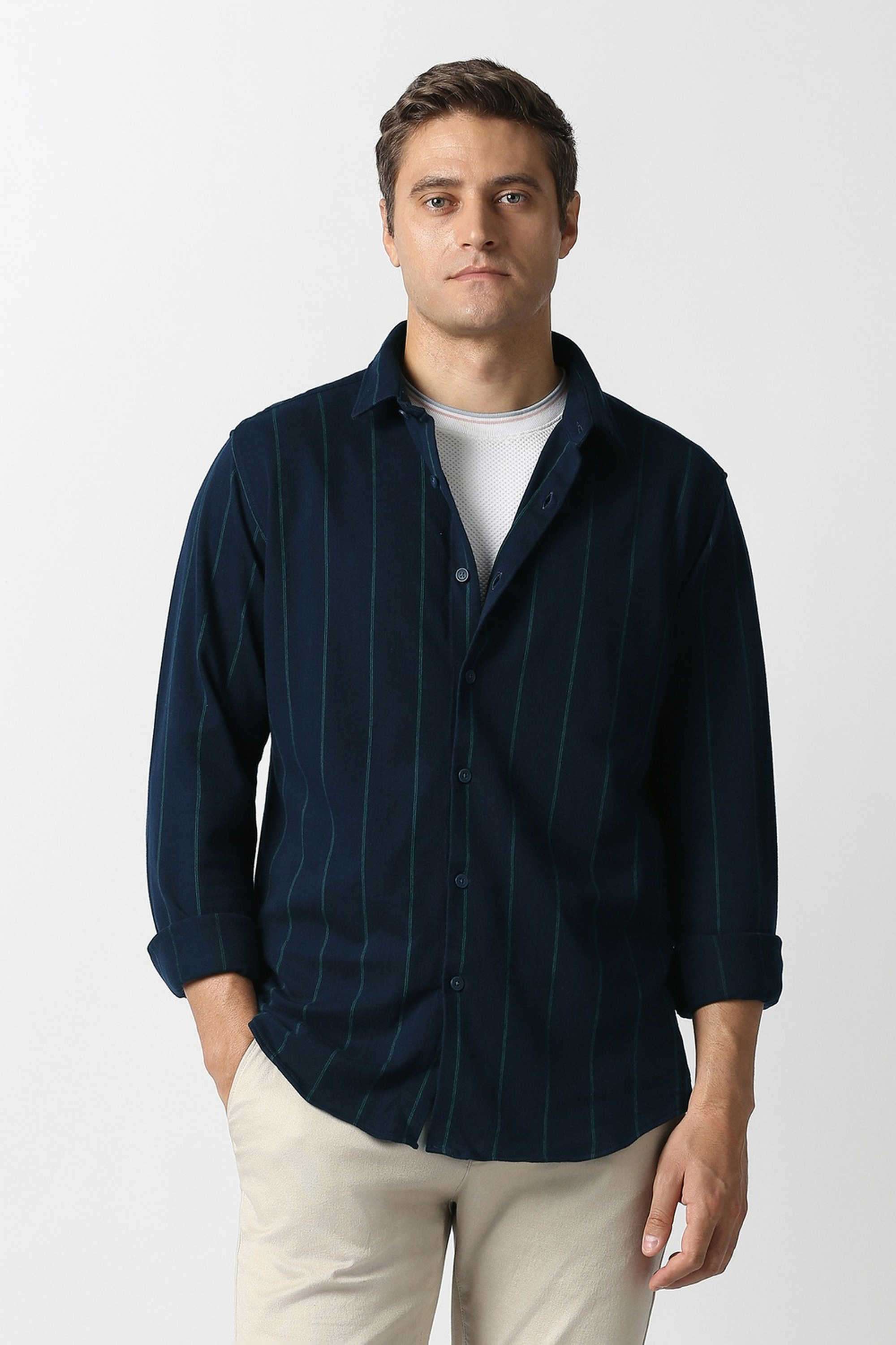 Stripes-Cotton-Slim-Fit-Men-Casual-Shirt