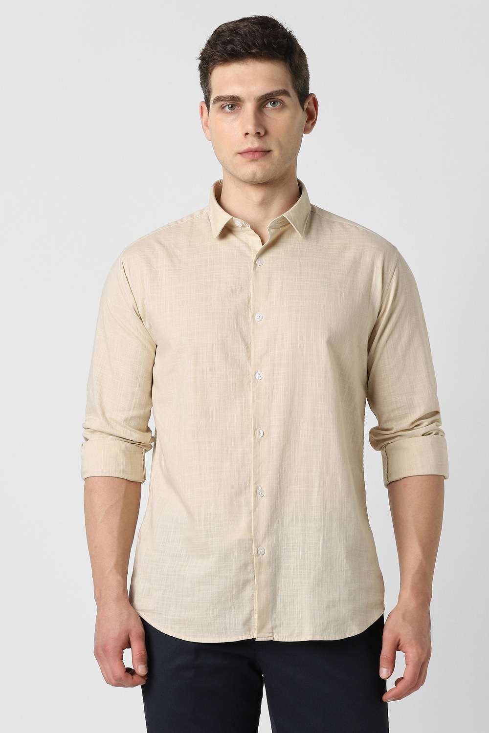 Solid-Cotton-Slim-Fit-Men-s-Casual-Shirt