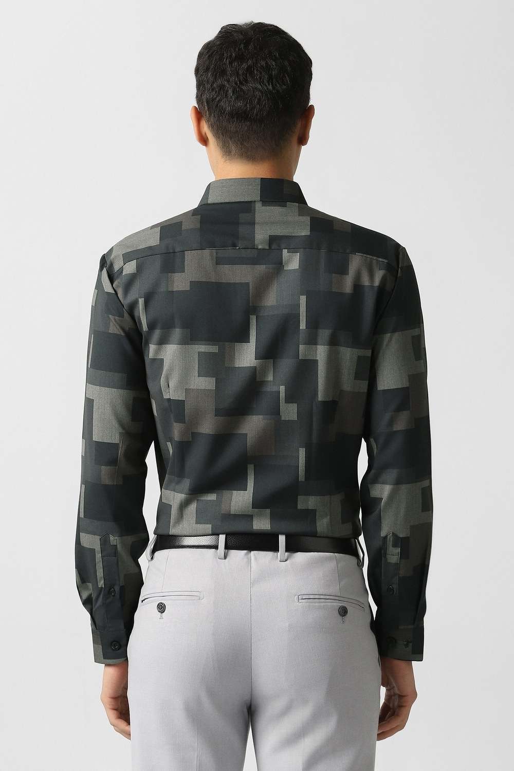 Printed-Blended-Fabric-Slim-Fit-Men-s-Casual-Shirt