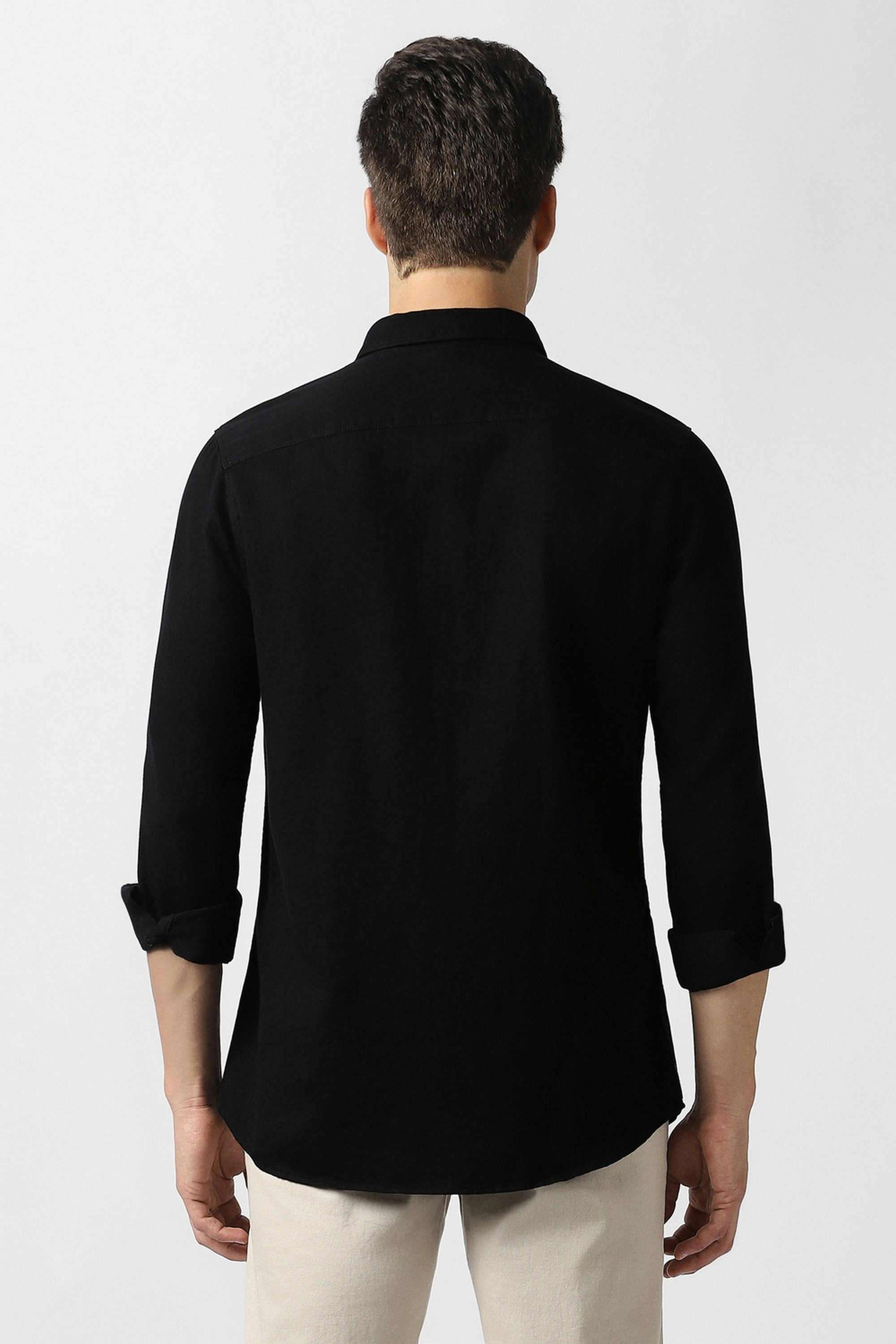 Solid-Cotton-Slim-Fit-Men-s-Casual-Shirt