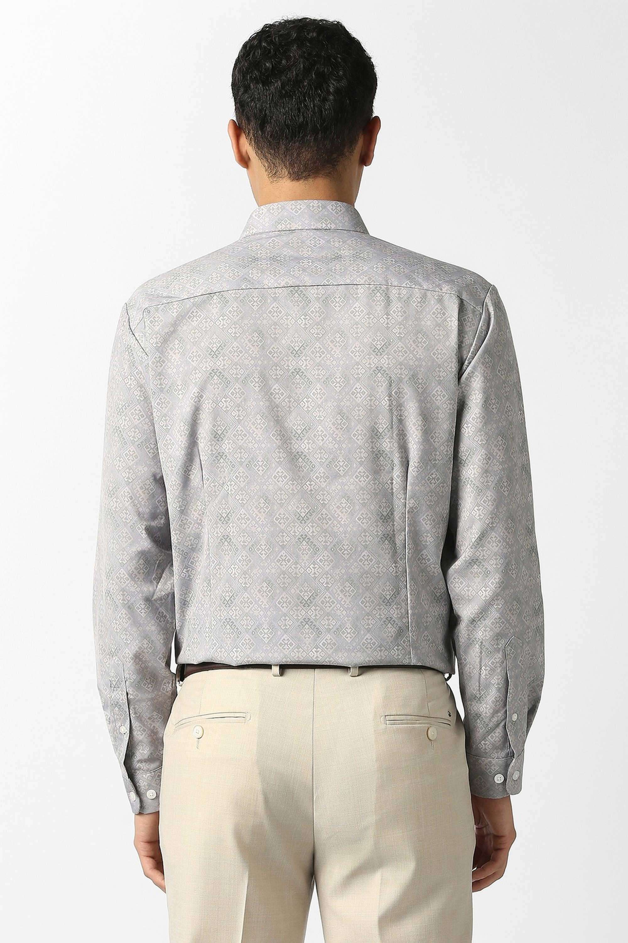 Printed-Blended-Fabric-Slim-Fit-Men-Formal-Wear-Shirt