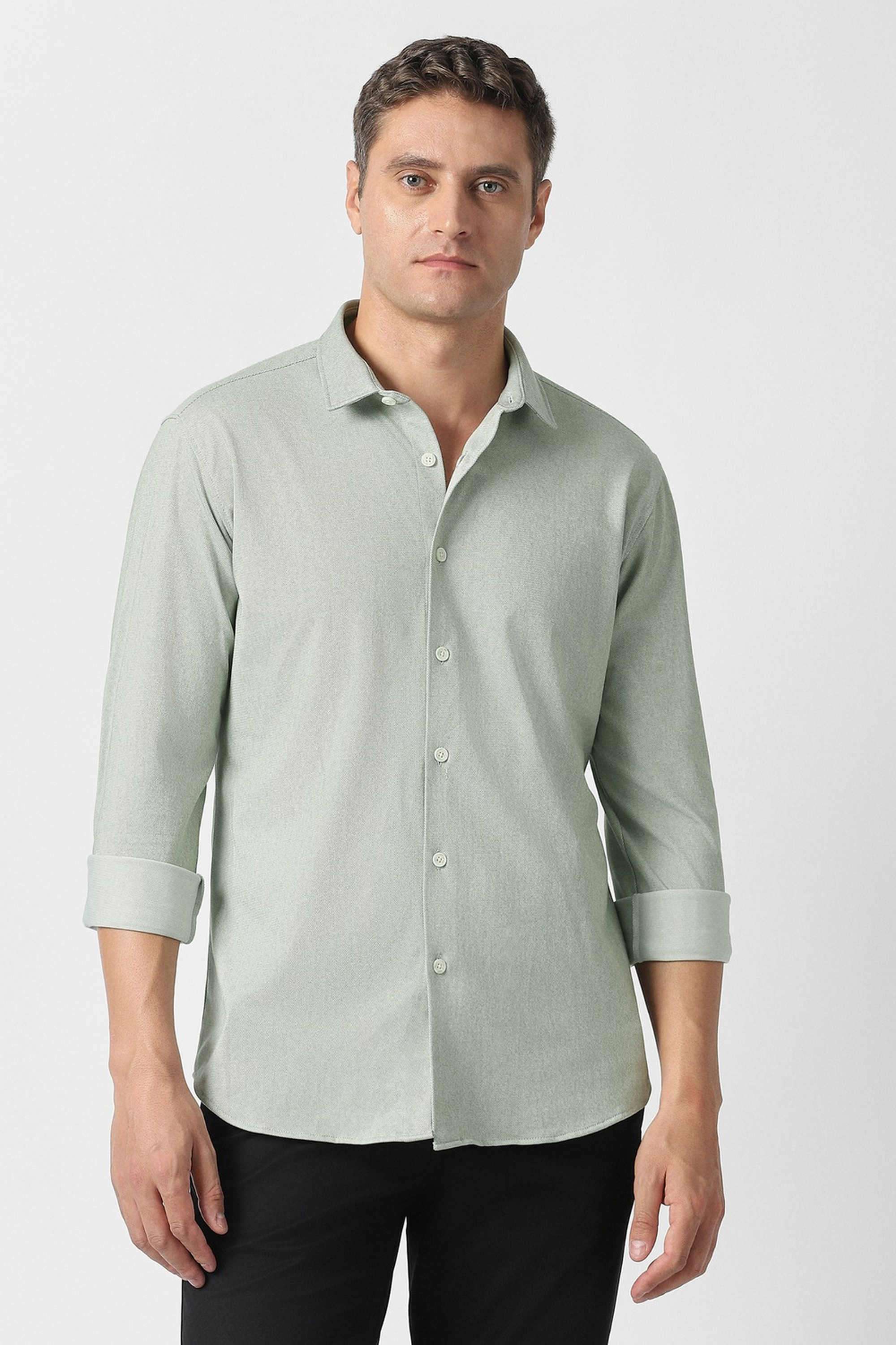 Solid-Cotton-Slim-Fit-Men-s-Casual-Shirt