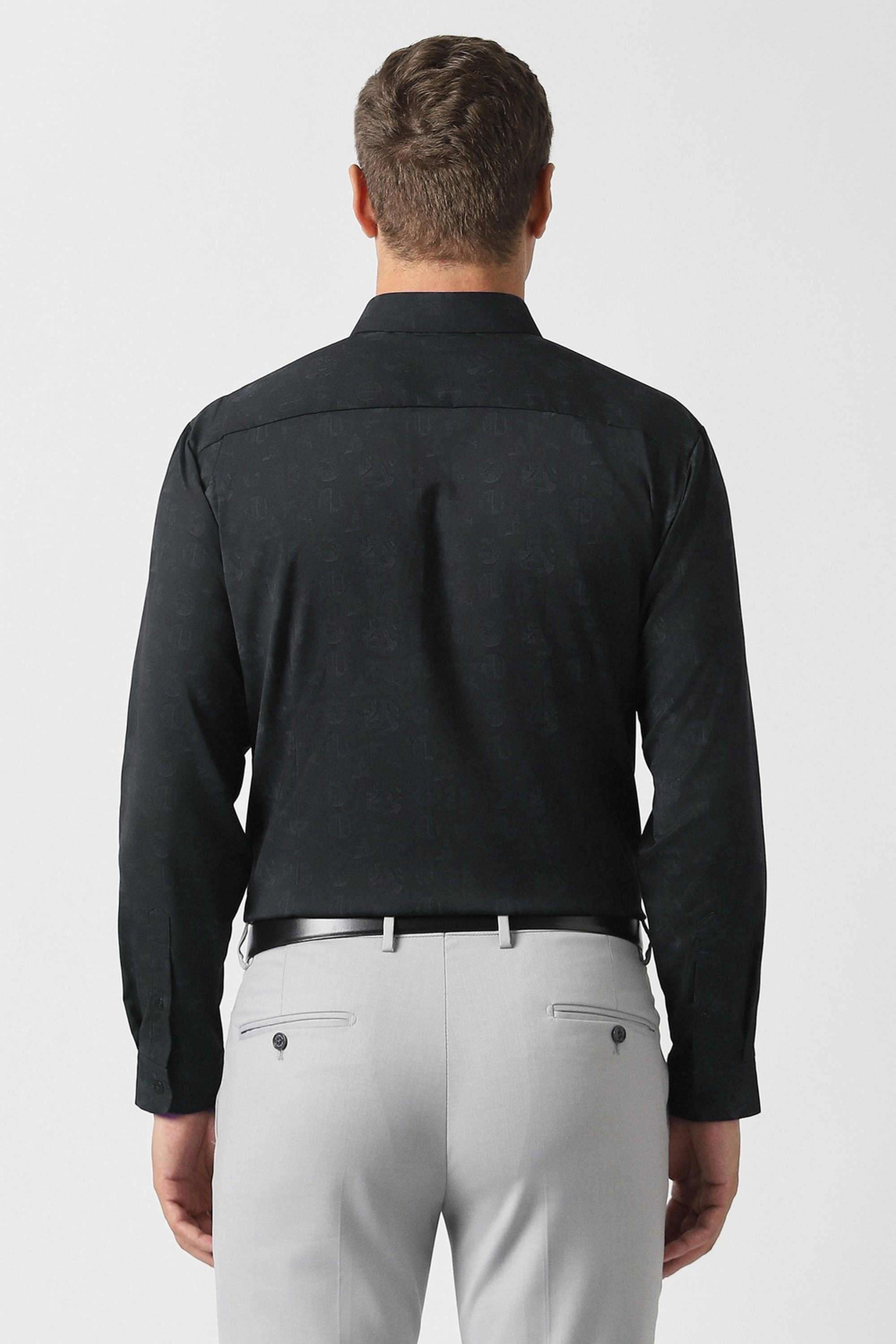 Printed-Blended-Fabric-Slim-Fit-Men-Formal-Wear-Shirt