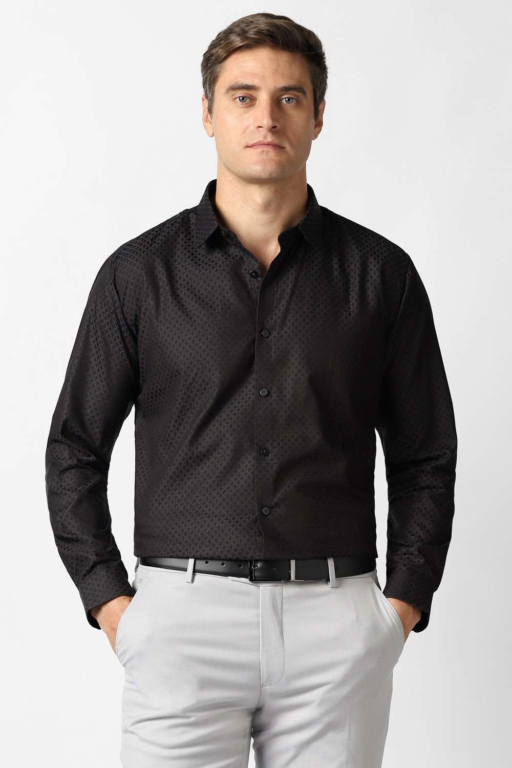 Solid-Cotton-Slim-Fit-Men-s-Casual-Shirt
