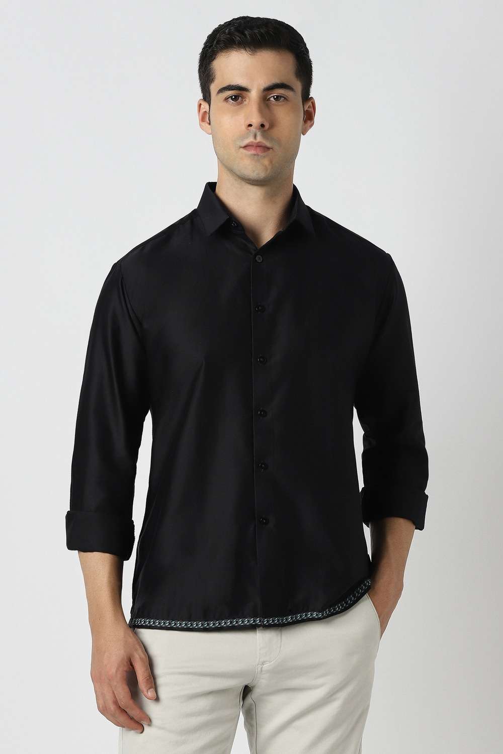 Solid-Cotton-Slim-Fit-Men-s-Casual-Shirt
