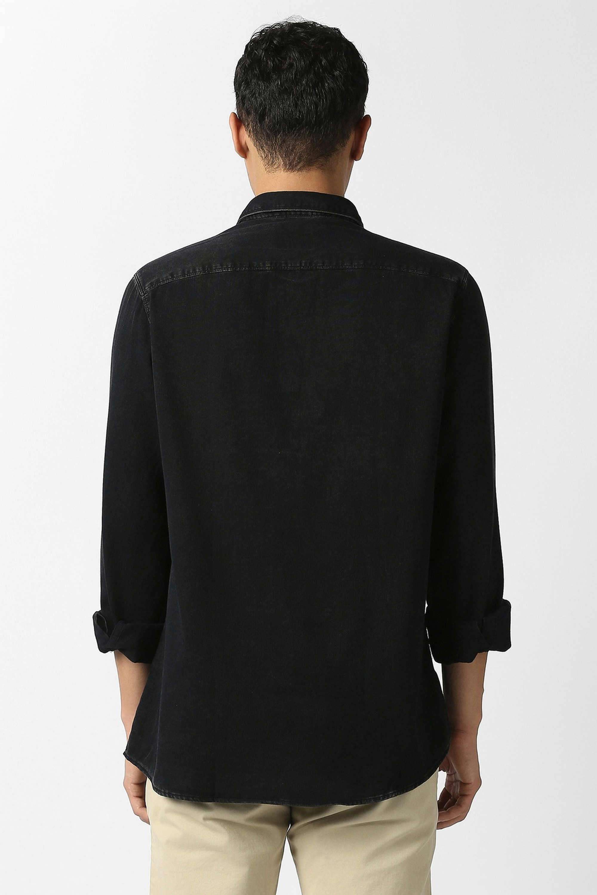 Solid-Cotton-Slim-Fit-Men-s-Casual-Shirt