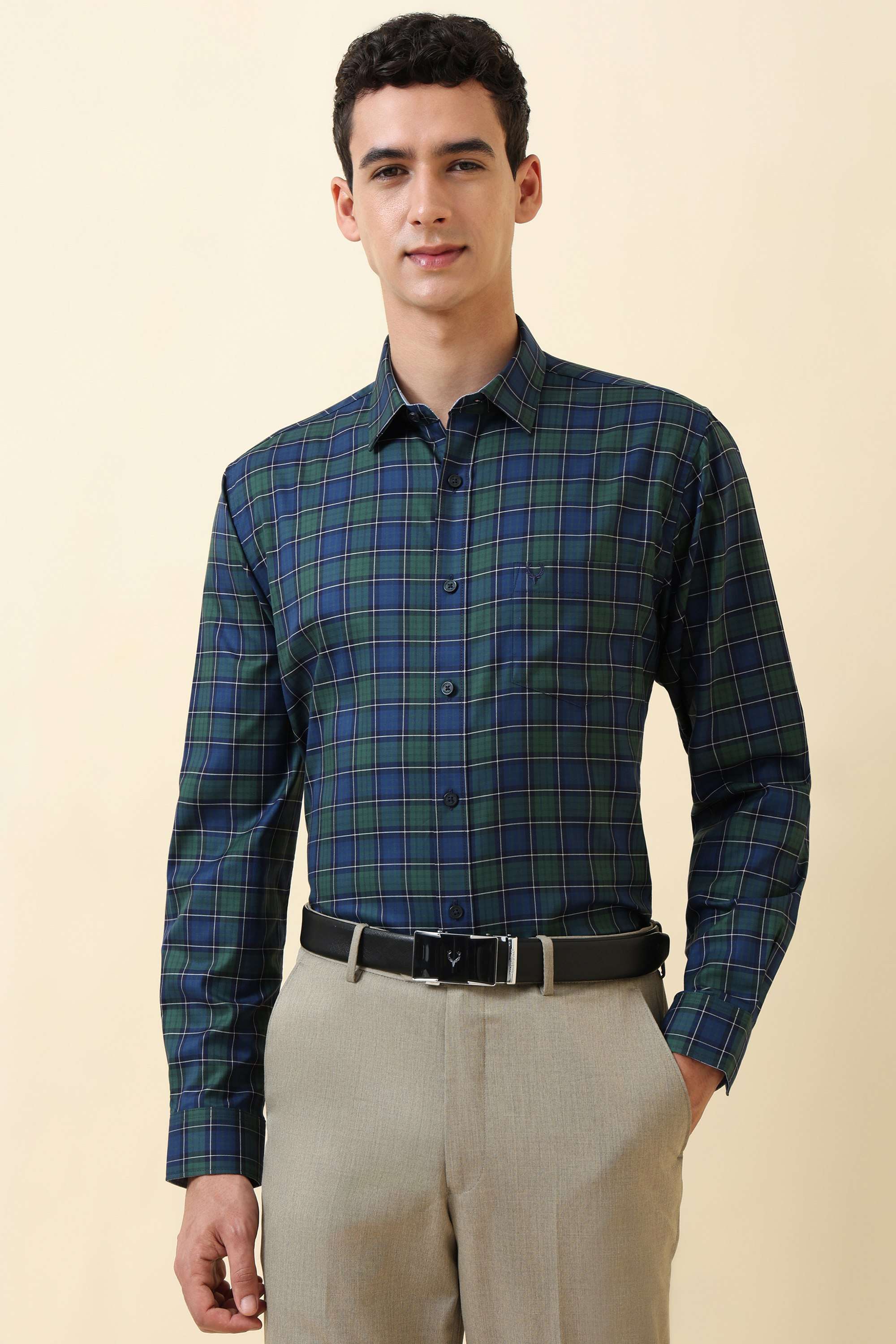 Checks-Cotton-Regular-Fit-Men-s-Formal-Shirt