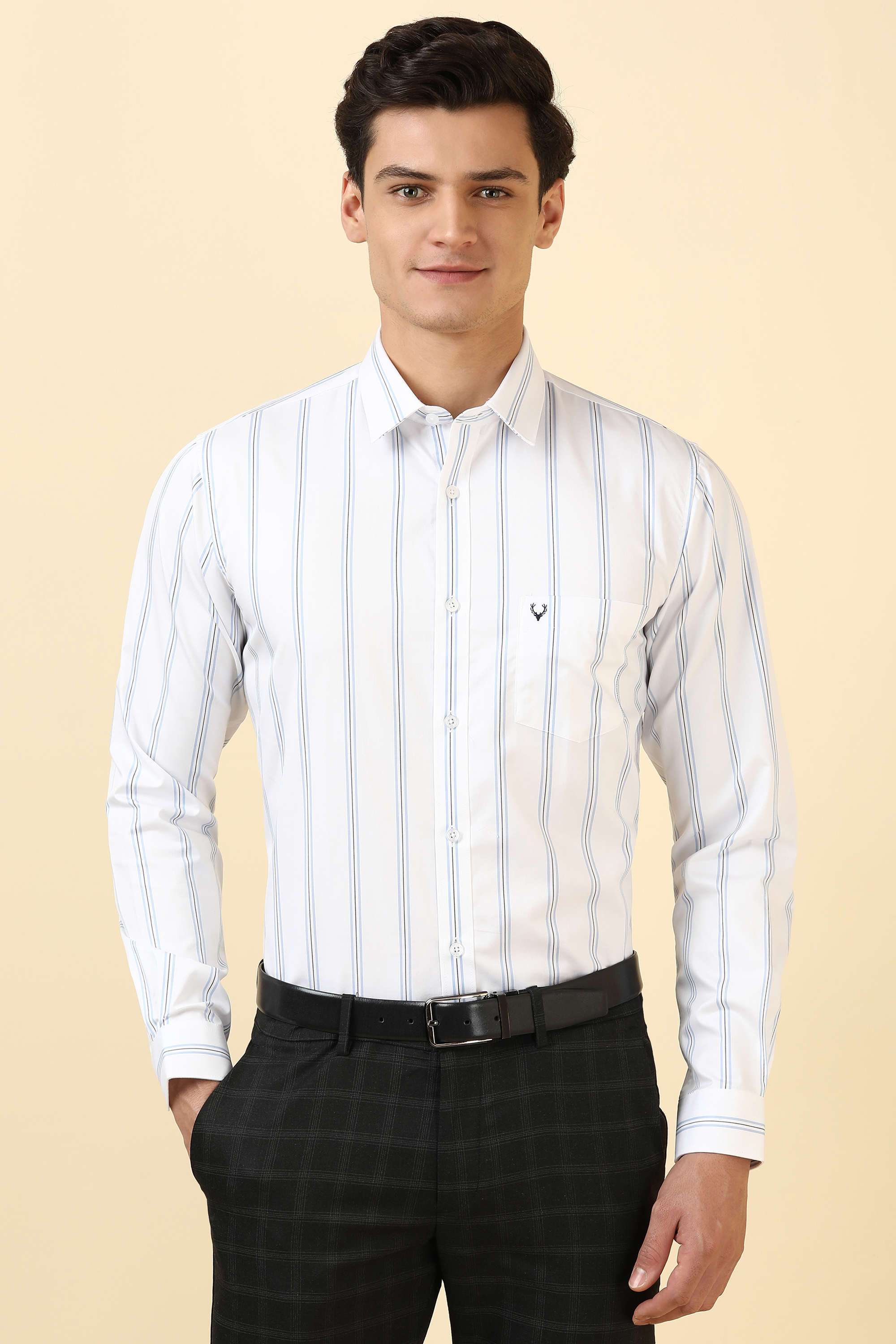 Stripes-Cotton-Regular-Fit-Men-Formal-Wear-Shirt