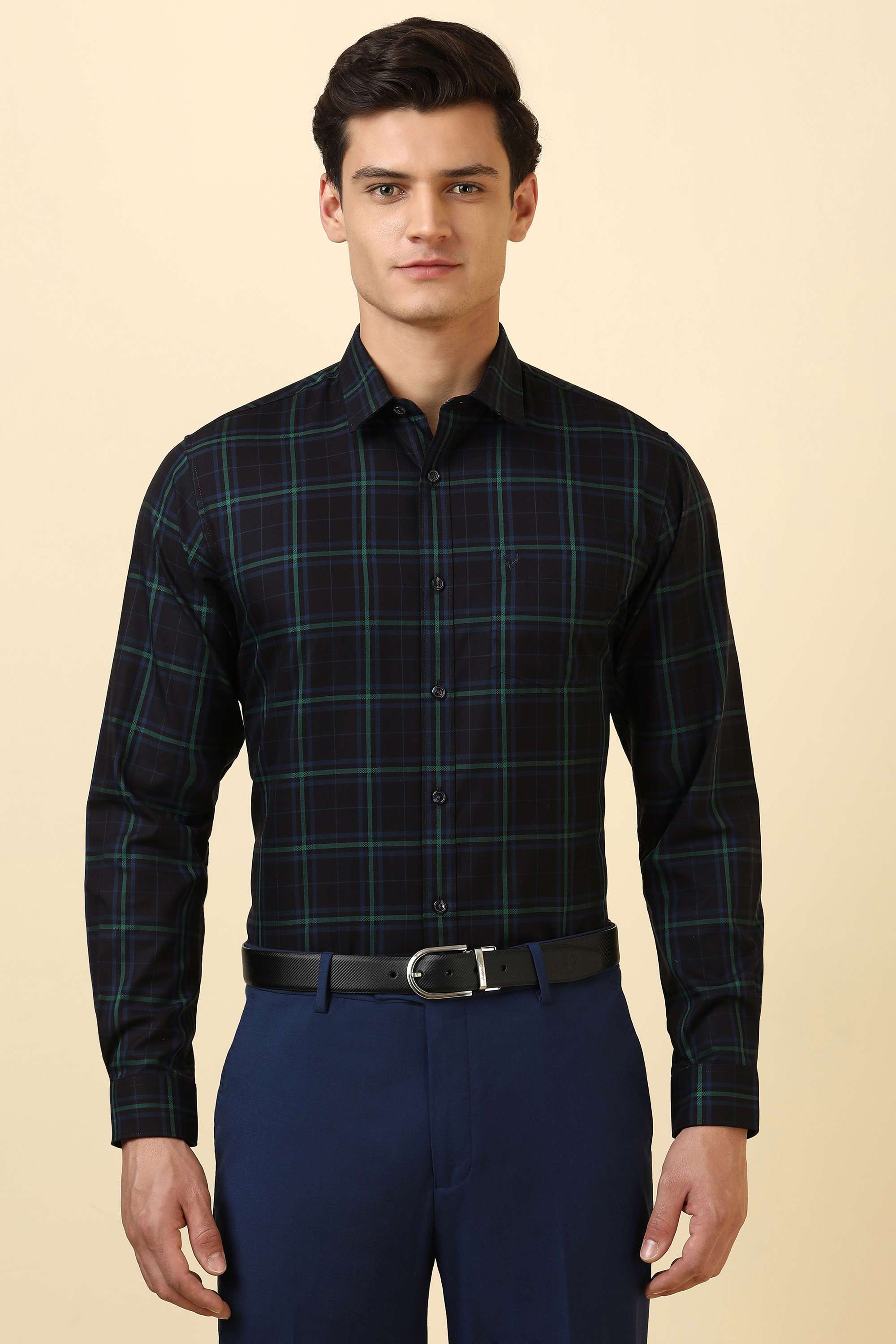 Checks-Cotton-Regular-Fit-Men-Formal-Wear-Shirt