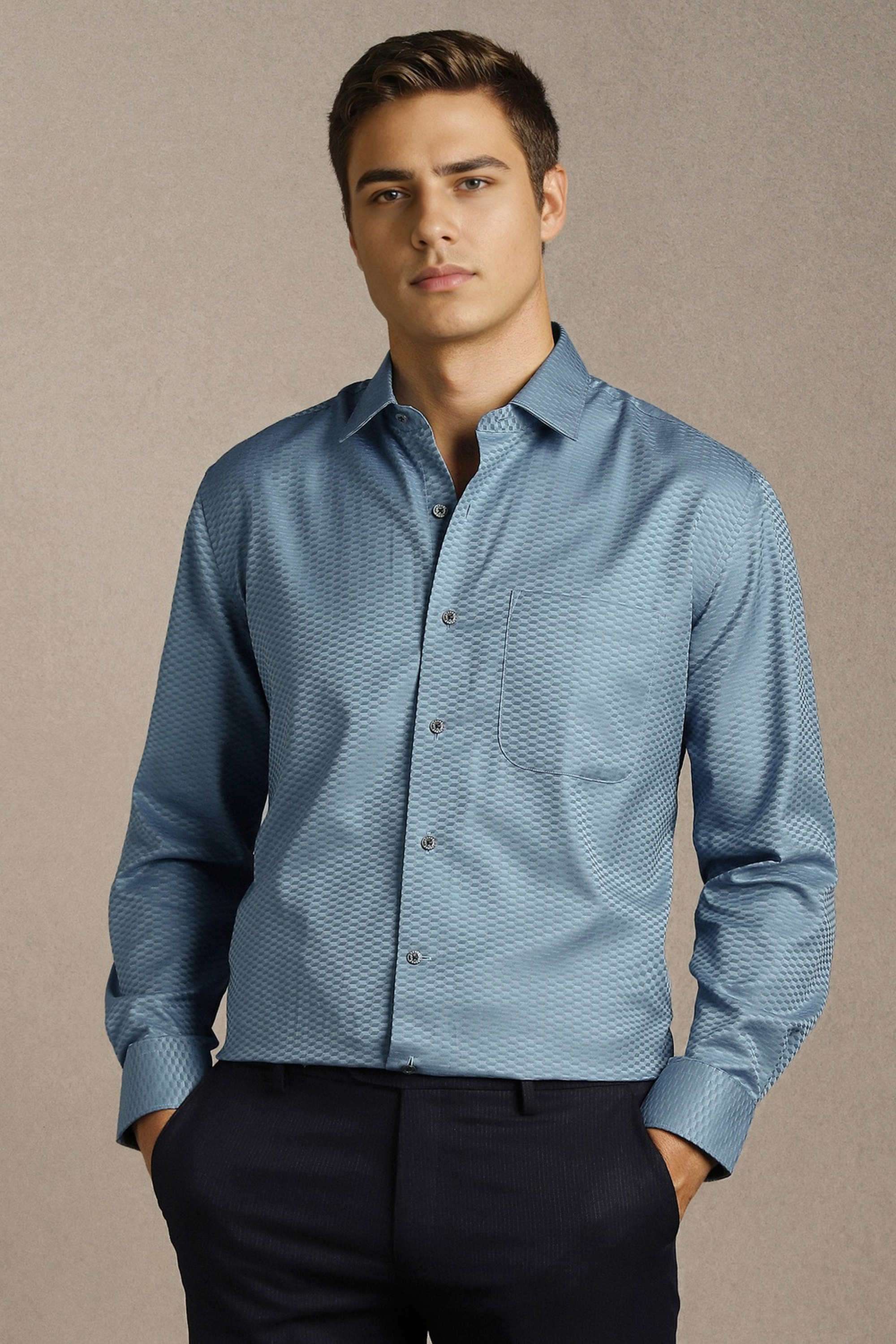 Solid-Cotton-Regular-Fit-Men-s-Formal-Shirt