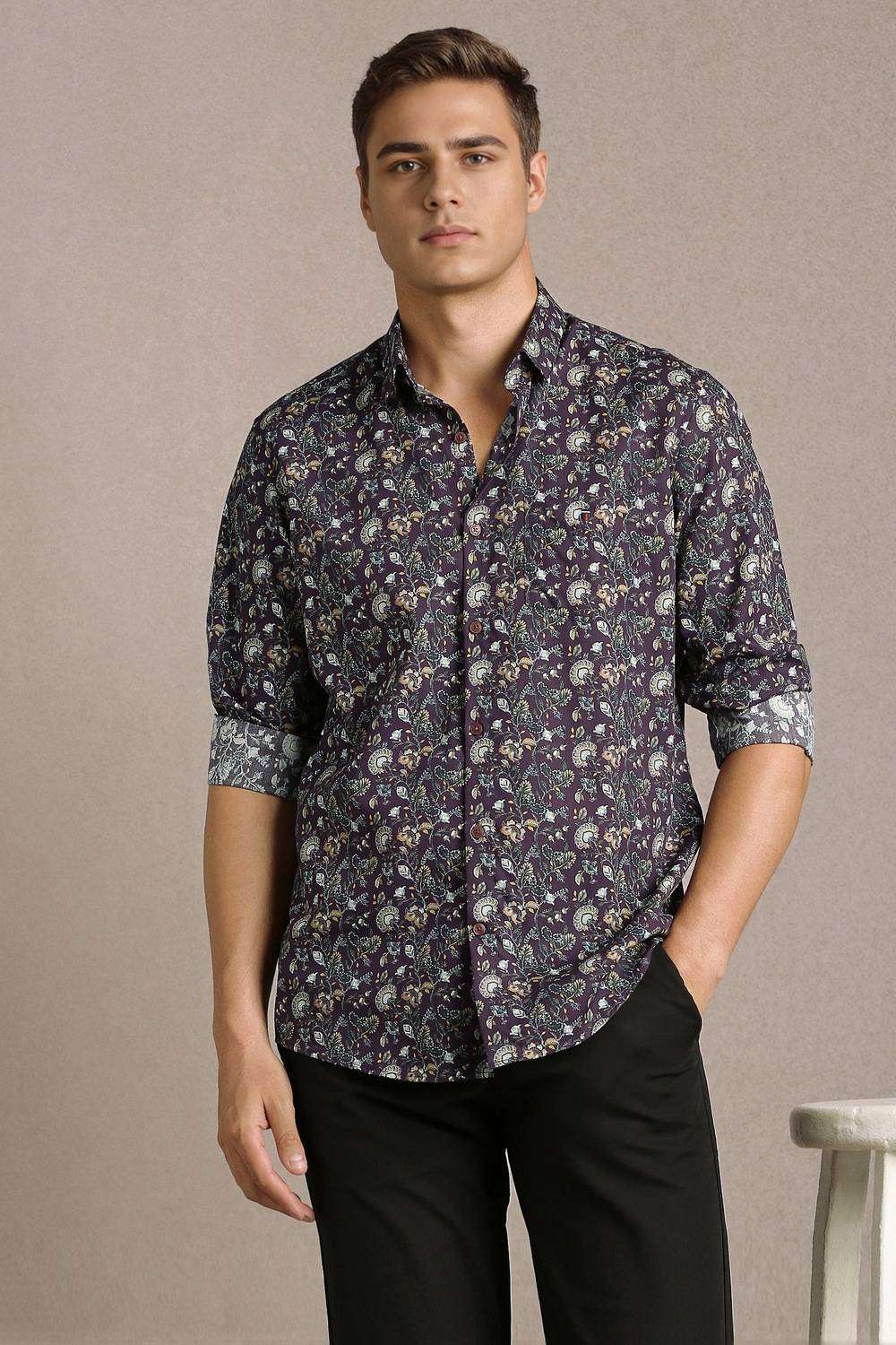 Printed-Cotton-Blend-Slim-Fit-Men-s-Shirt