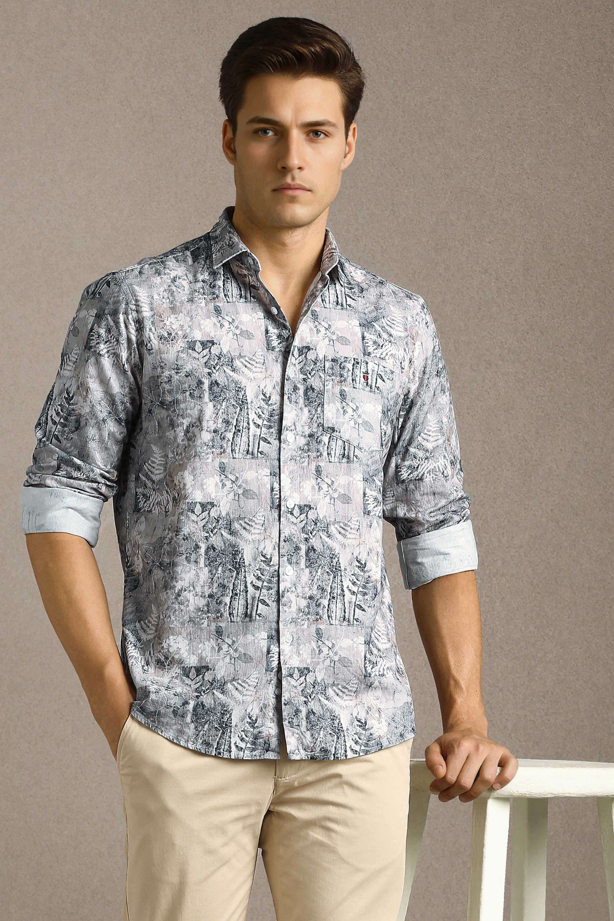 Printed-Cotton-Slim-Fit-Men-Casual-Wear-Shirt