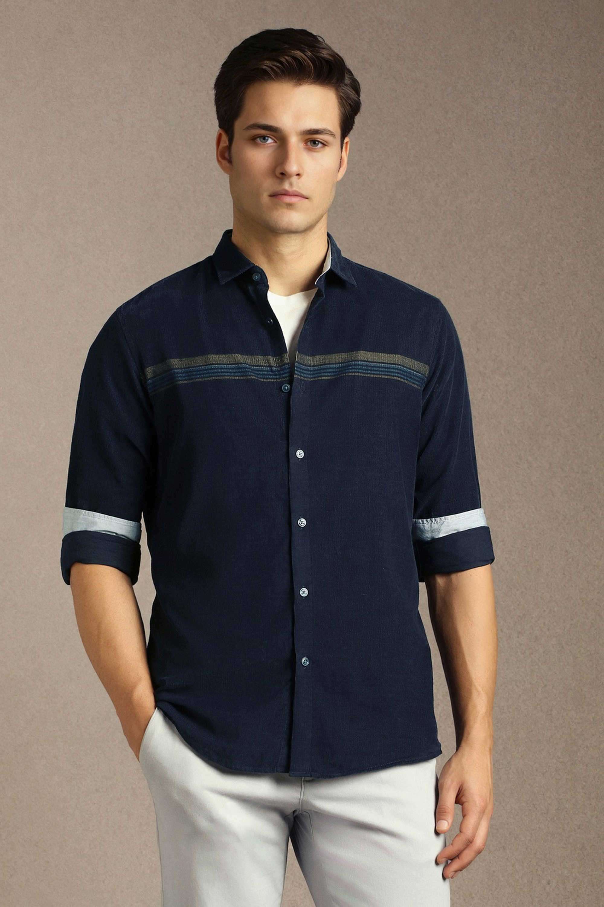 Stripes-Cotton-Slim-Fit-Men-Casual-Wear-Shirt