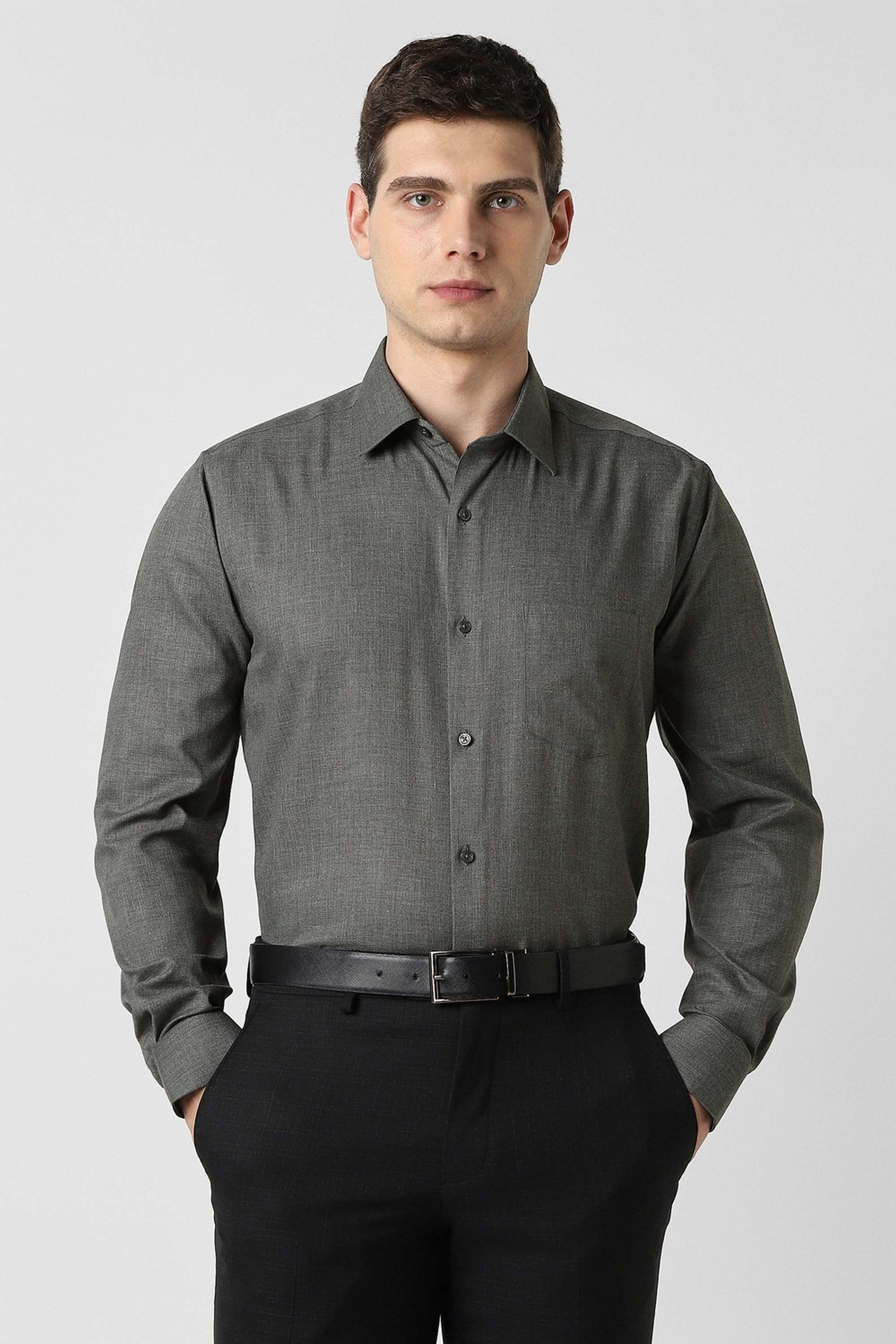 Solid-Polyester-Regular-Fit-Men-s-Formal-Shirt