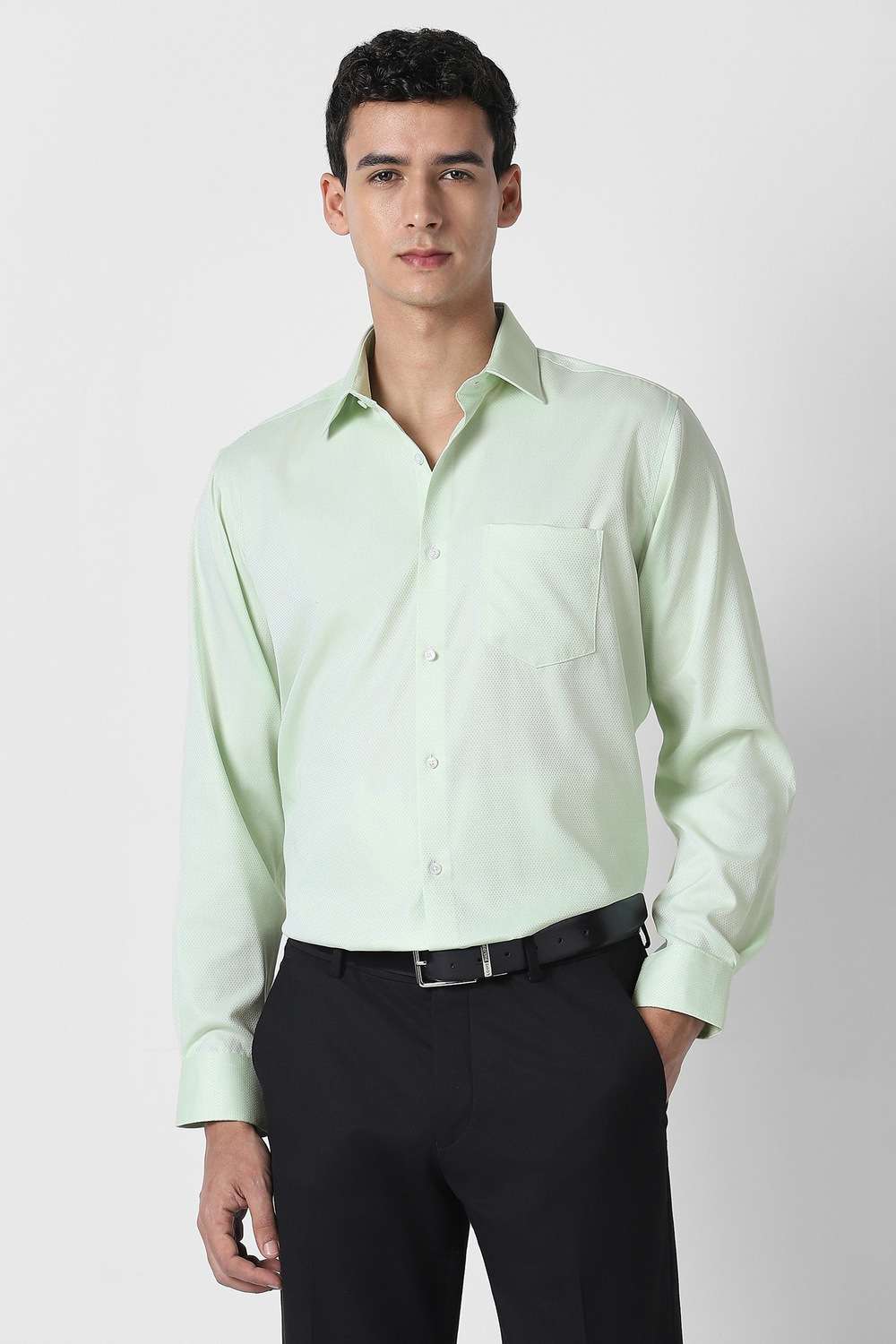 Textured-Collared-Cotton-Men-Formal-Wear-Shirt