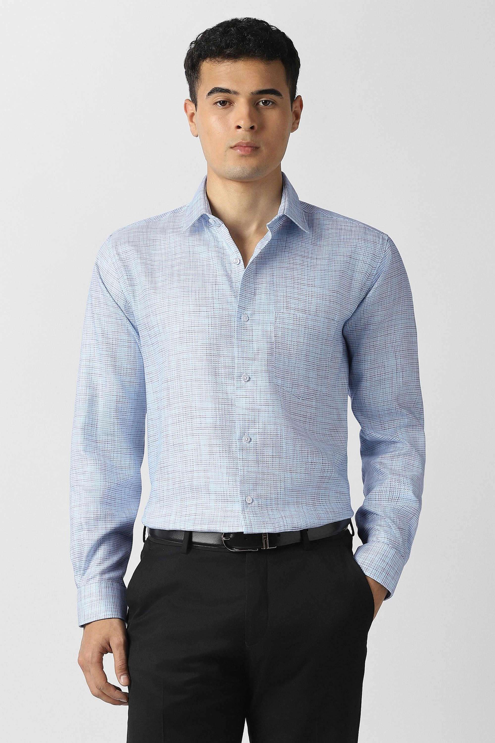 Textured-Cotton-Slim-Fit-Men-s-Formal-Shirt
