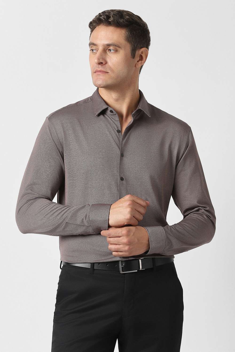 Solid-100--Cotton-Slim-Fit-Men-s-Formal-Shirt