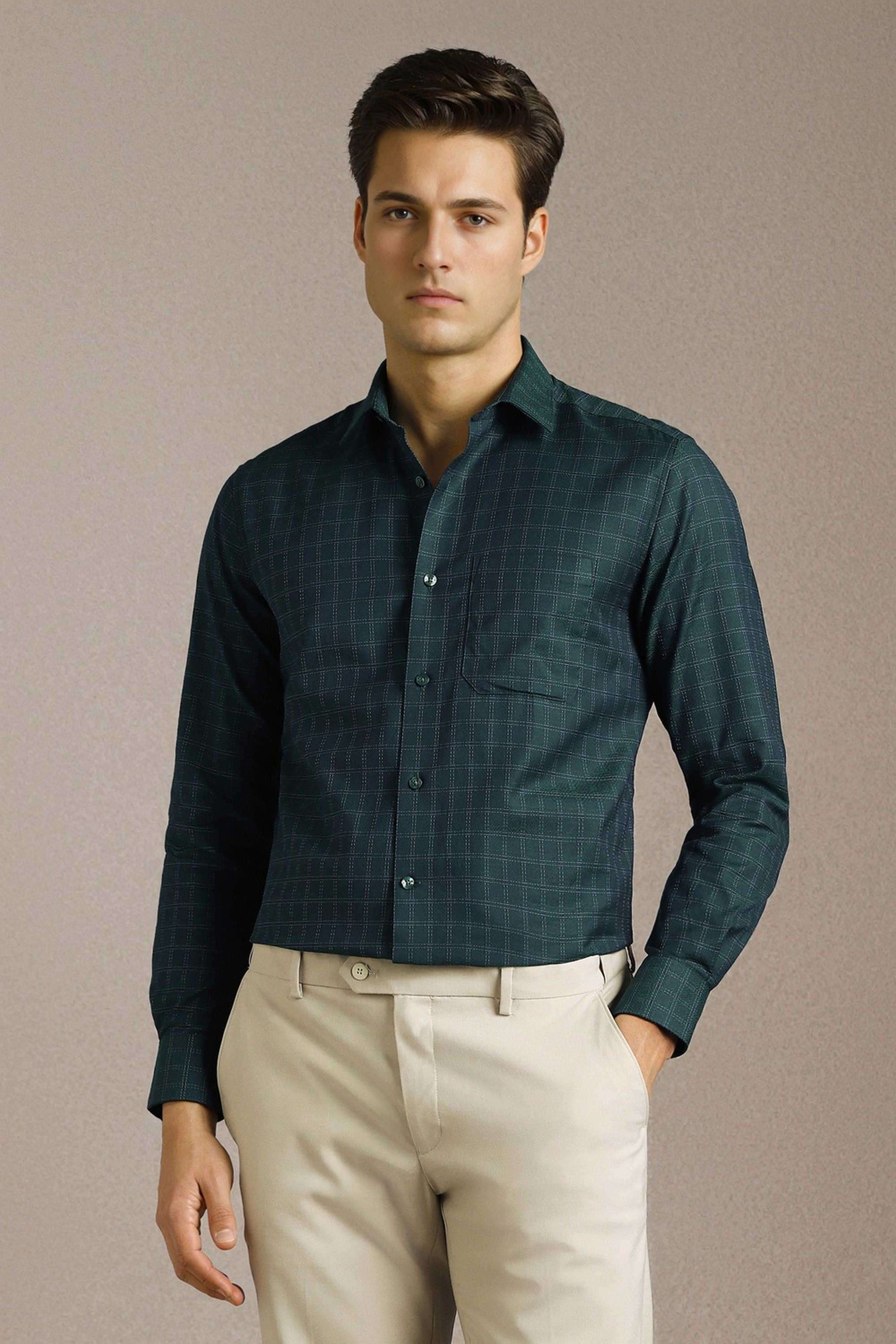 Textured-Cotton-Regular-Fit-Men-Formal-Wear-Shirt