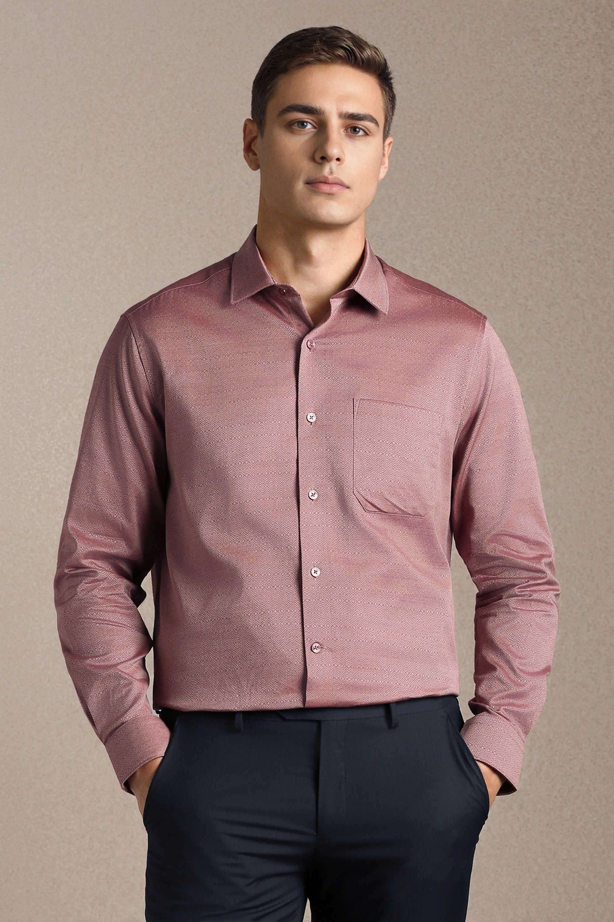 Textured-Cotton-Regular-Fit-Men-Formal-Wear-Shirt