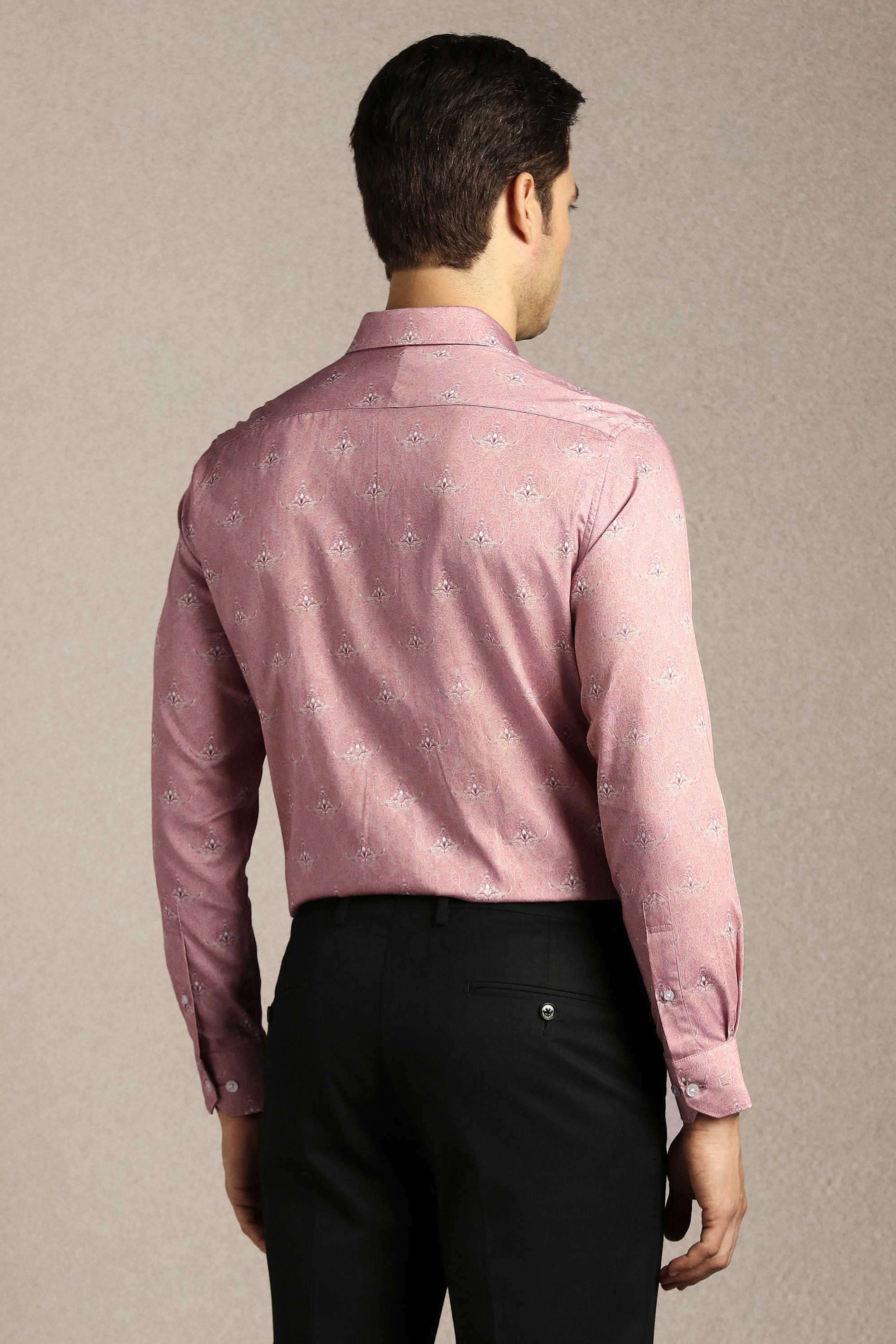 strapless open back dress Leo Chevalier Mauve Print Non-Iron Slim Fit Mens Dress Shirt main image 1