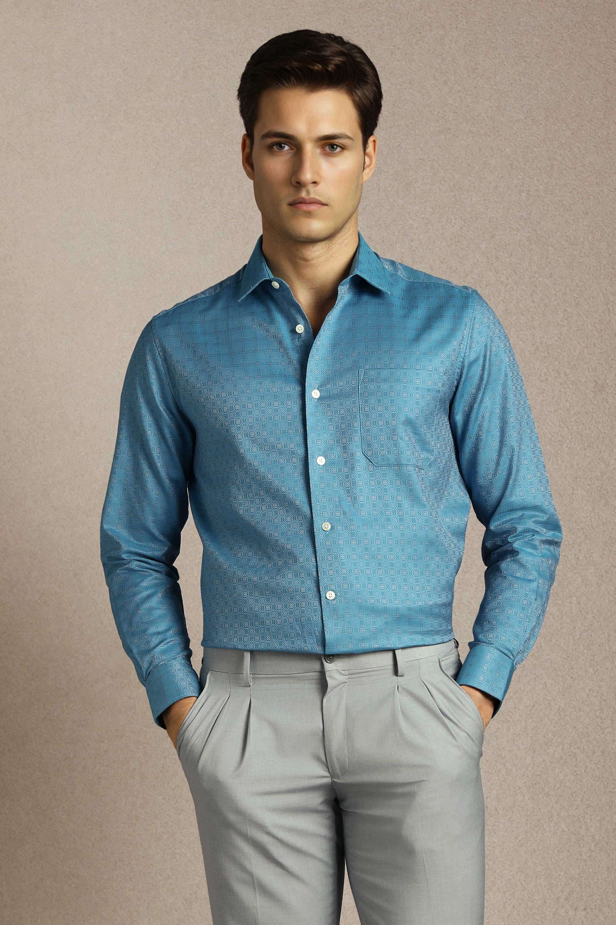 Textured-Cotton-Regular-Fit-Men-Formal-Wear-Shirt