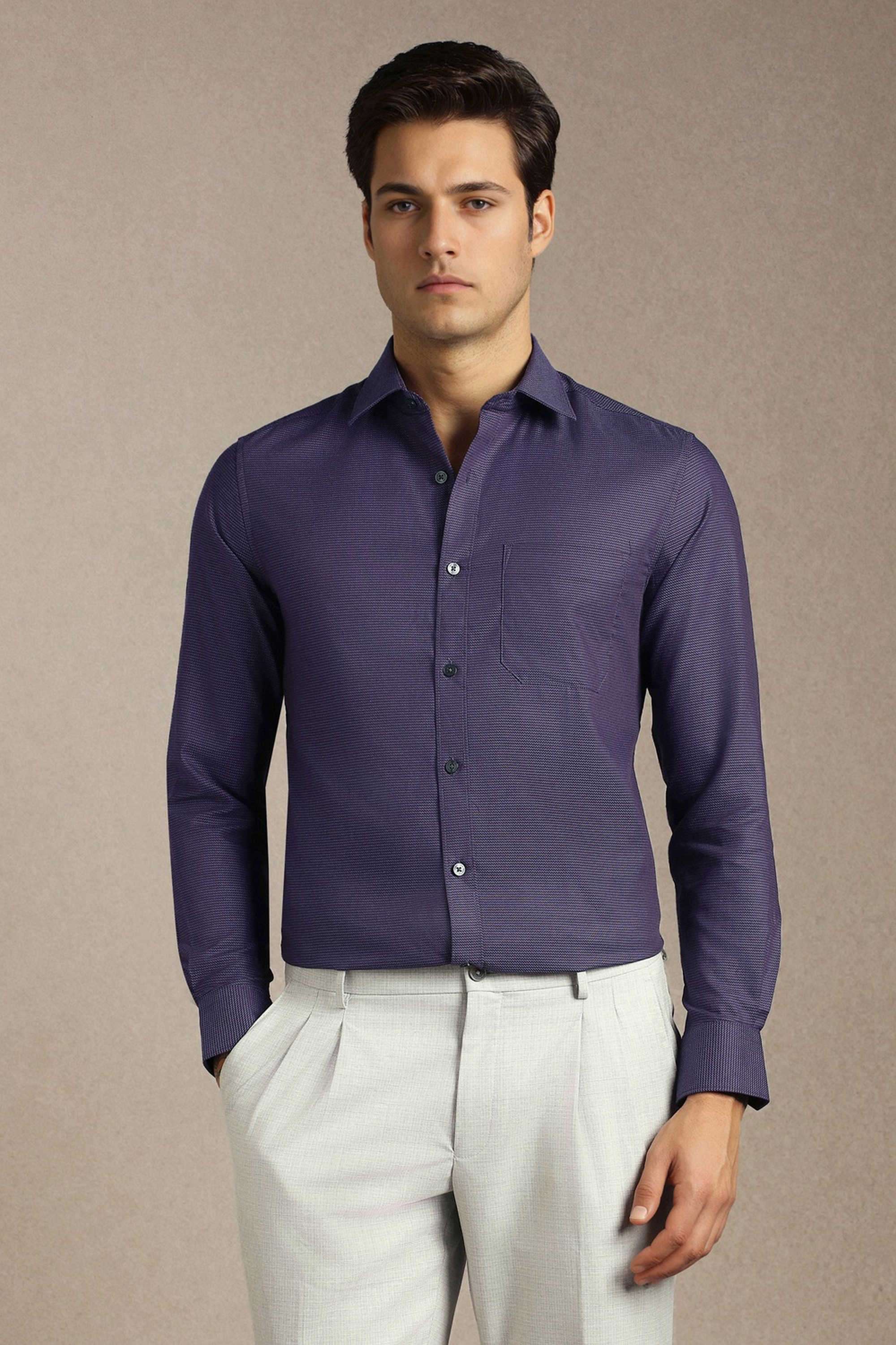 Textured-Cotton-Regular-Fit-Men-Formal-Wear-Shirt