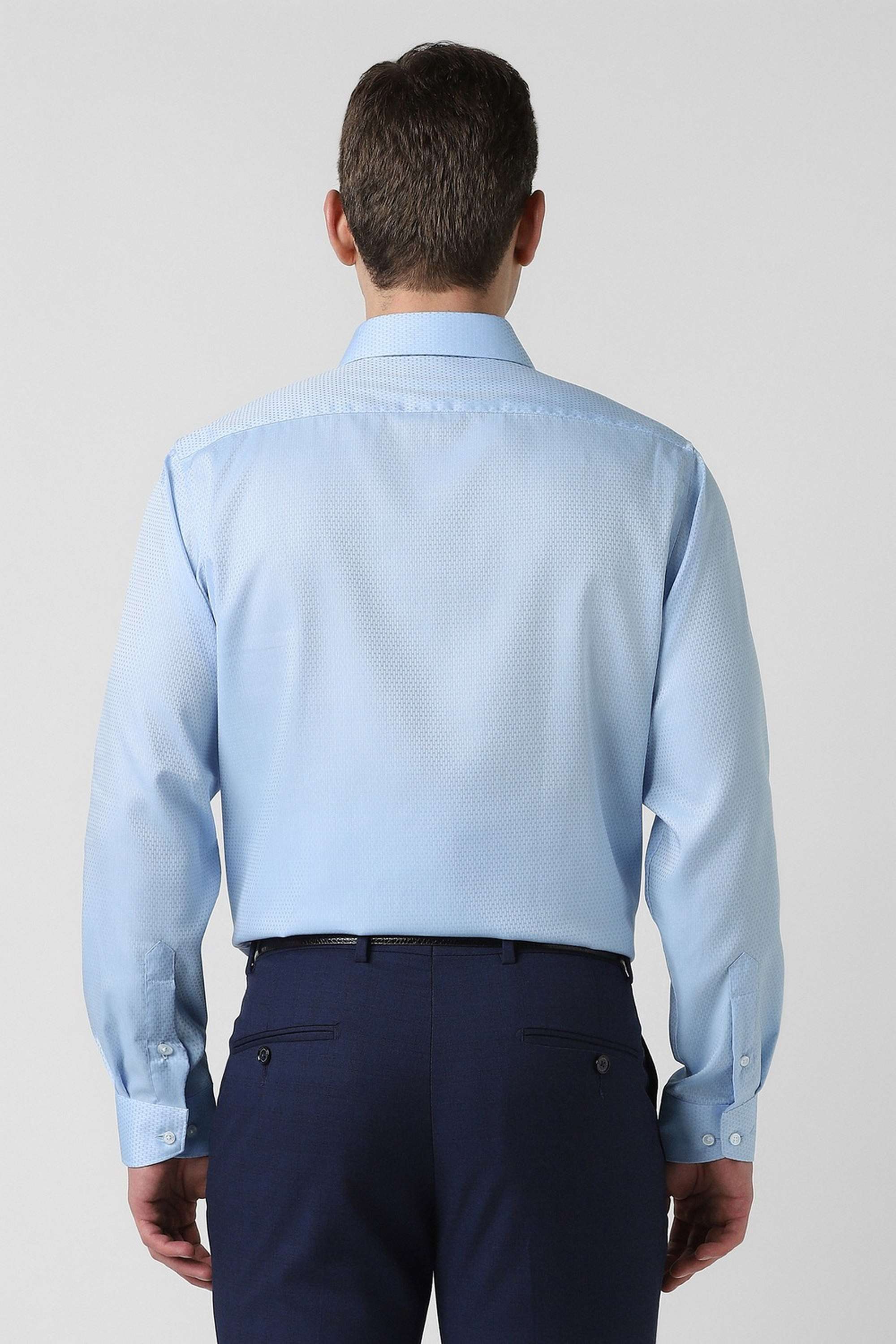 Dobby-Collared-Cotton-Men-Formal-Wear-Shirt