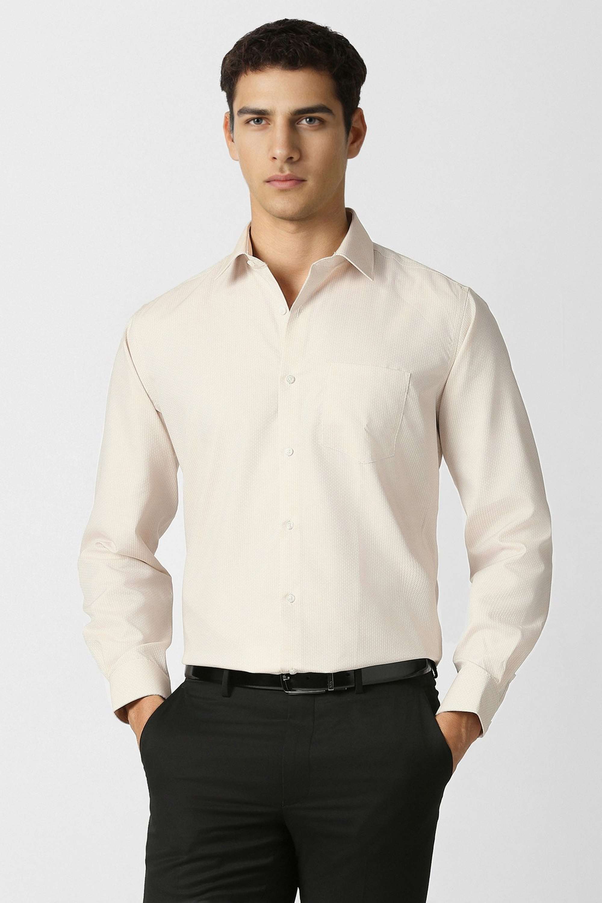 Textured-Collared-Cotton-Men-Formal-Wear-Shirt