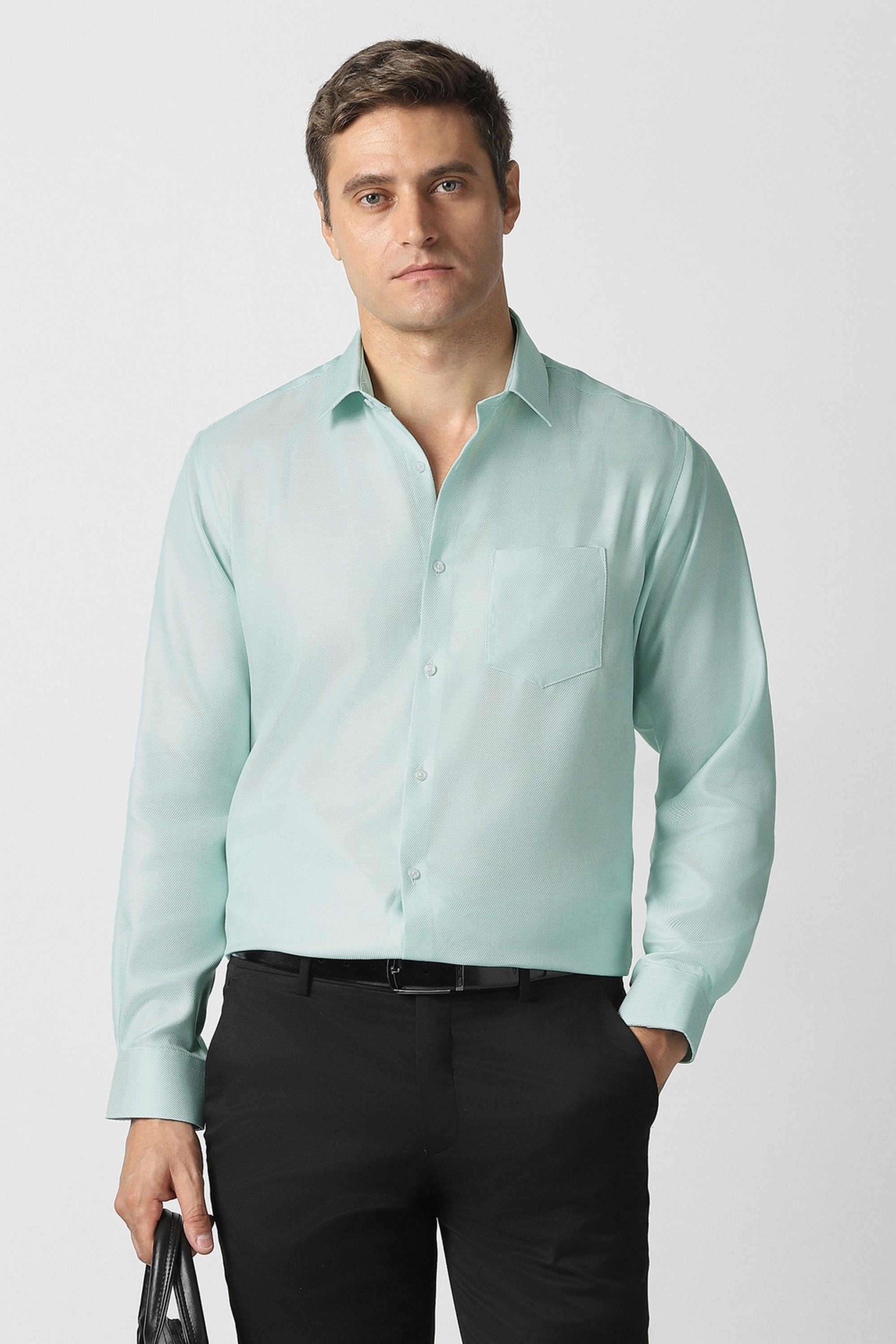 Textured-Cotton-Slim-Fit-Men-s-Formal-Shirt