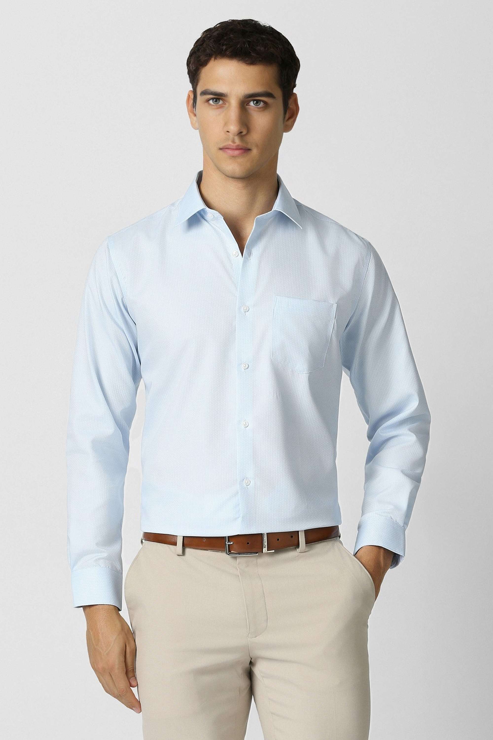 Textured-Collared-Cotton-Men-Formal-Wear-Shirt
