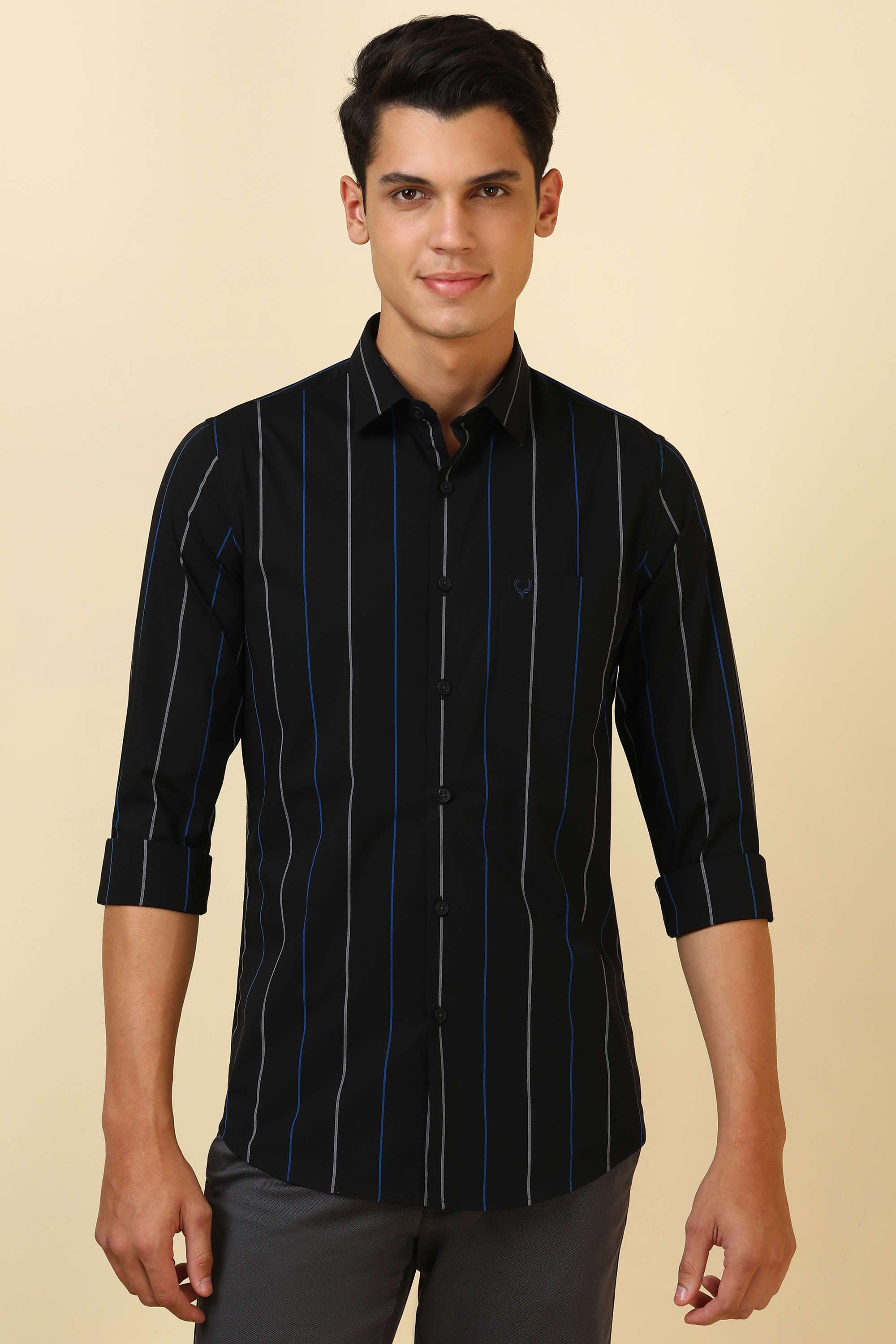 Stripes-Cotton-Blend-Regular-Fit-Men-Formal-Wear-Shirt