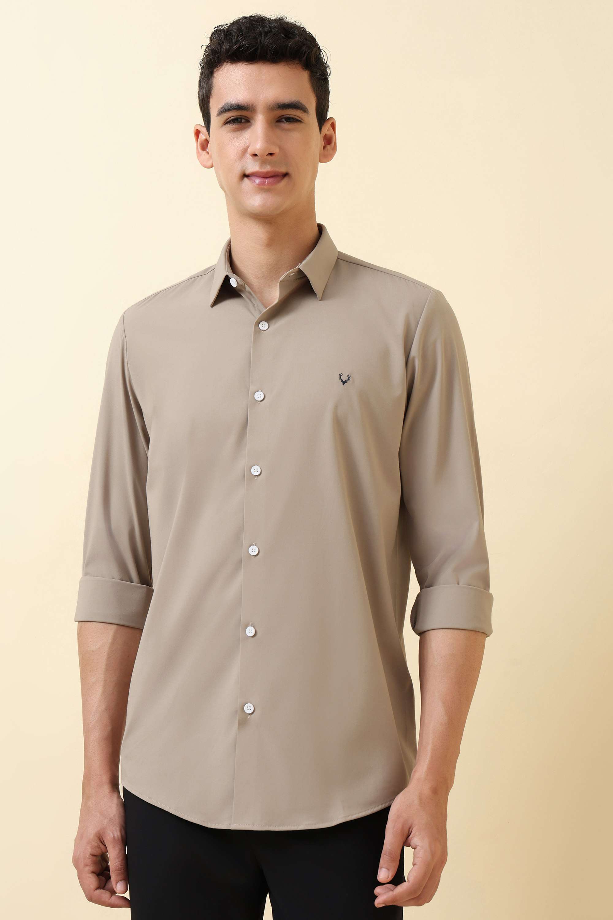 Solid-Blended-Fabric-Regular-Fit-Men-s-Formal-Shirt