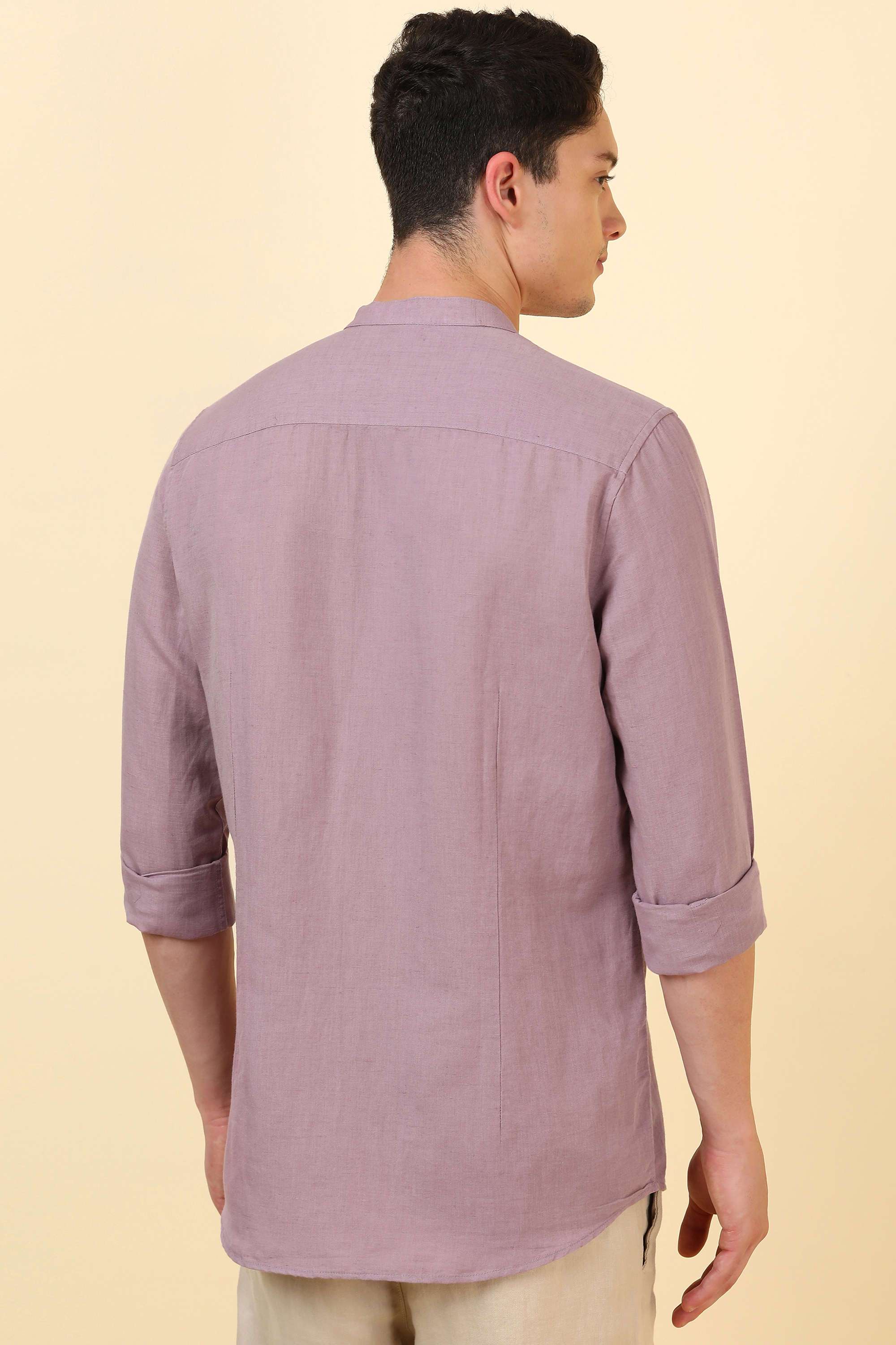 Solid-Cotton-Blend-Regular-Fit-Men-Formal-Wear-Shirt