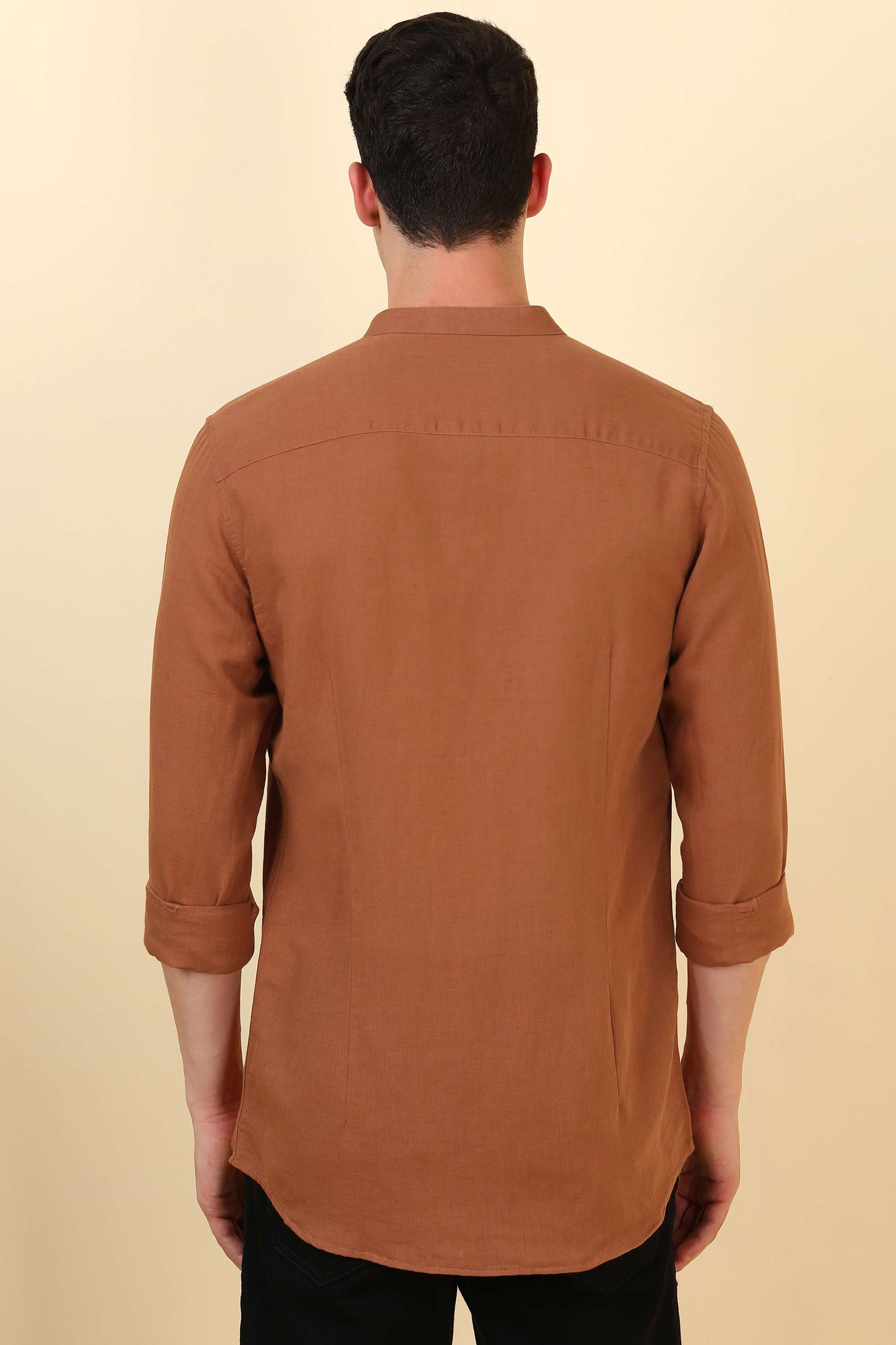 Solid-Cotton-Blend-Regular-Fit-Men-Formal-Wear-Shirt