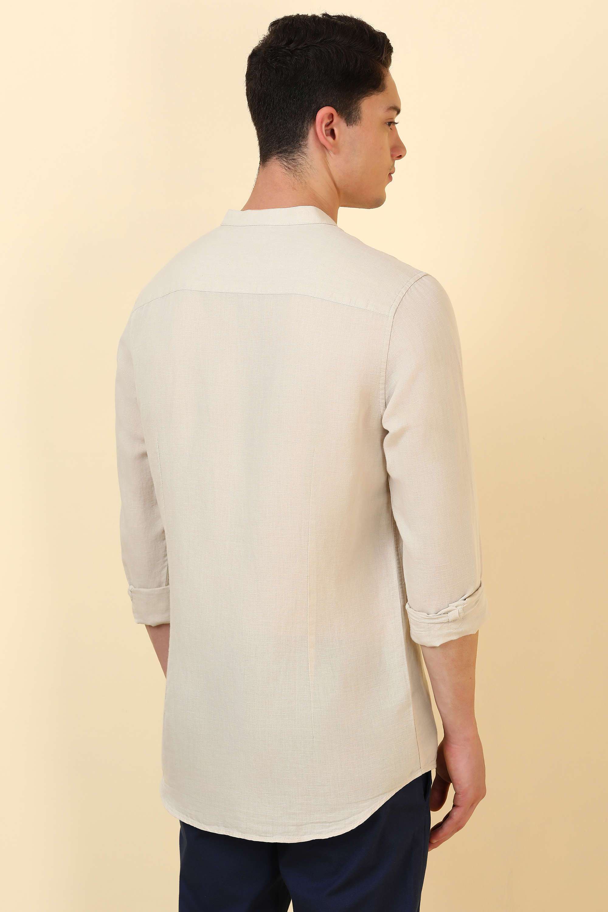 Solid-Cotton-Blend-Regular-Fit-Men-Formal-Wear-Shirt