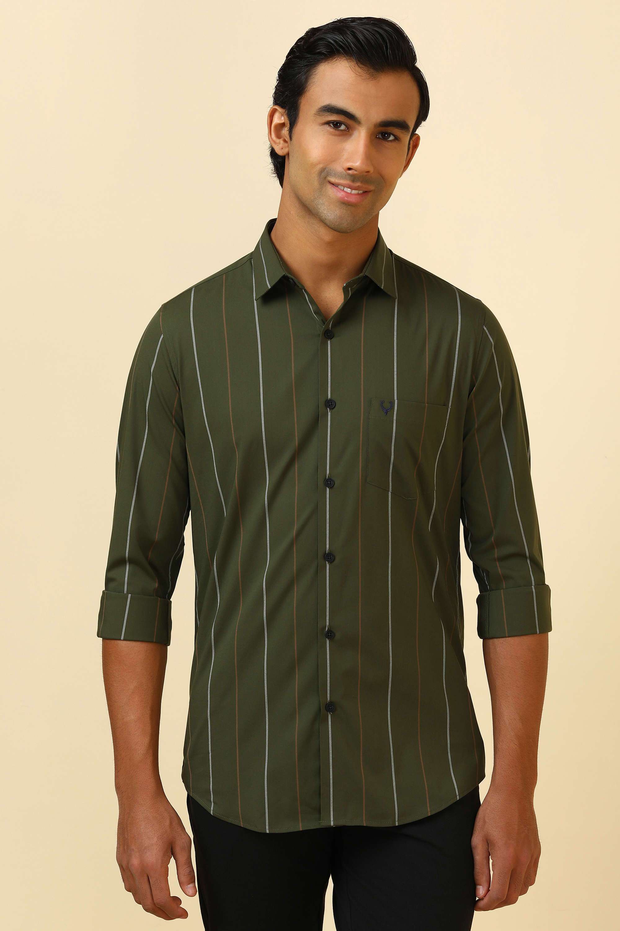 Stripes-Cotton-Blend-Regular-Fit-Men-Formal-Wear-Shirt