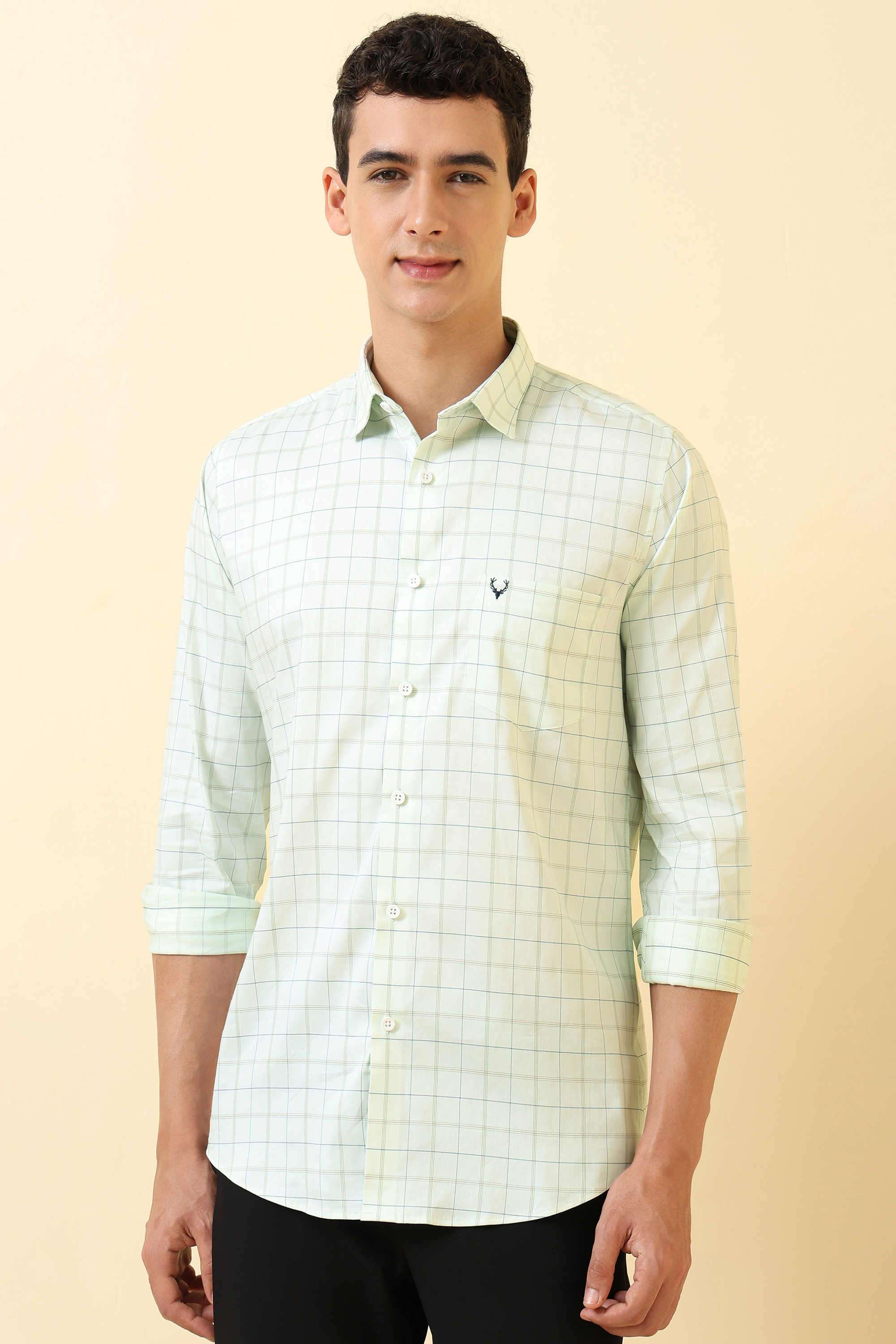 Checks-Polyester-Cotton-Regular-Fit-Formal-Shirt