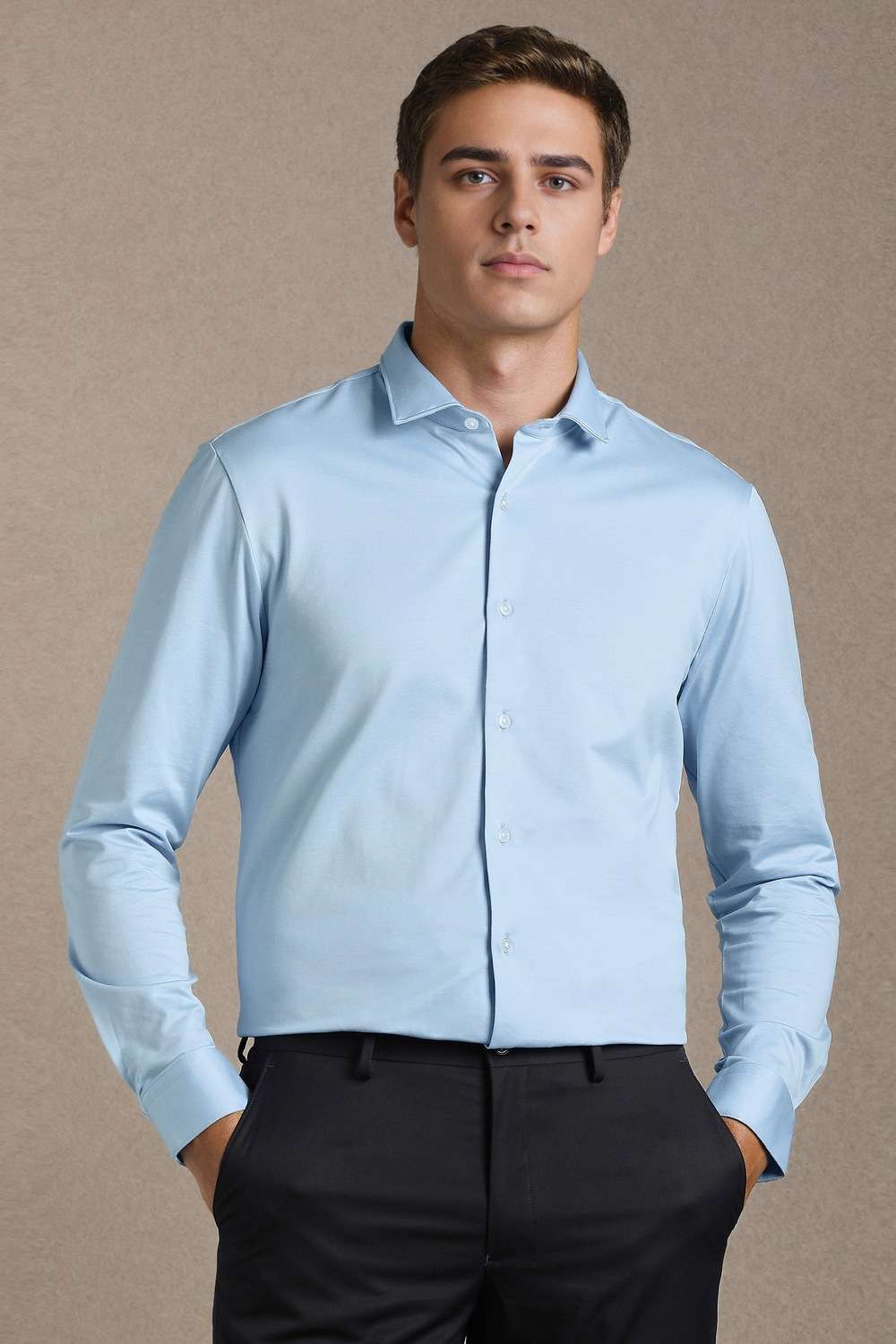Solid-Cotton-Slim-Fit-Men-s-Formal-Shirt