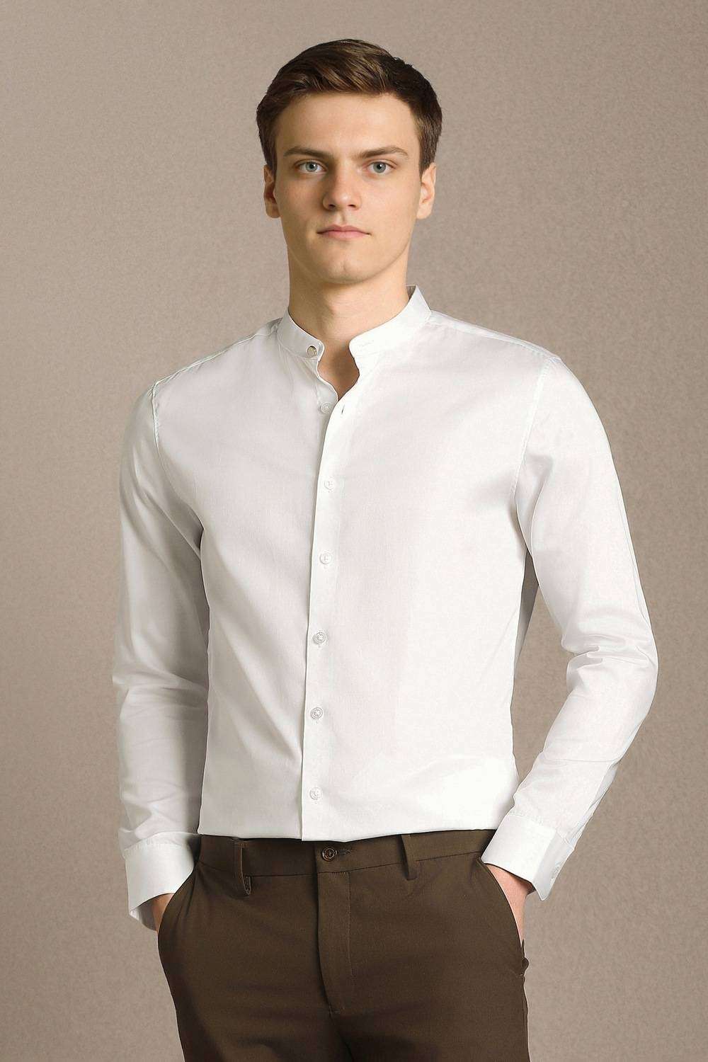 Solid-Cotton-Slim-Fit-Men-s-Shirt