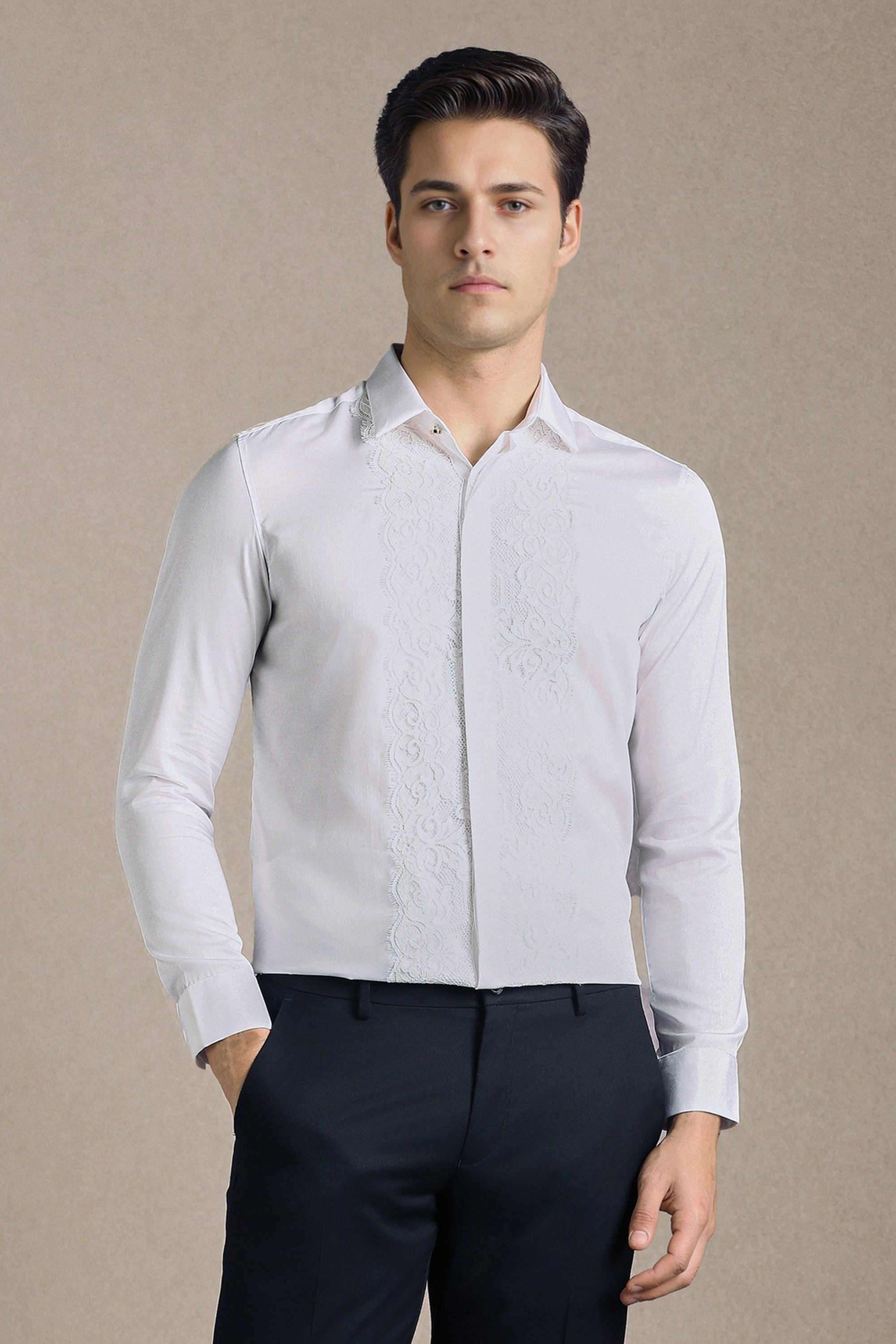 Solid-Cotton-Slim-Fit-Men-Formal-Wear-Shirt