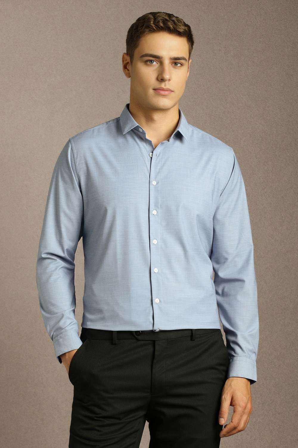 Solid-Polyester-Viscose-Slim-Fit-Men-s-Formal-Shirt