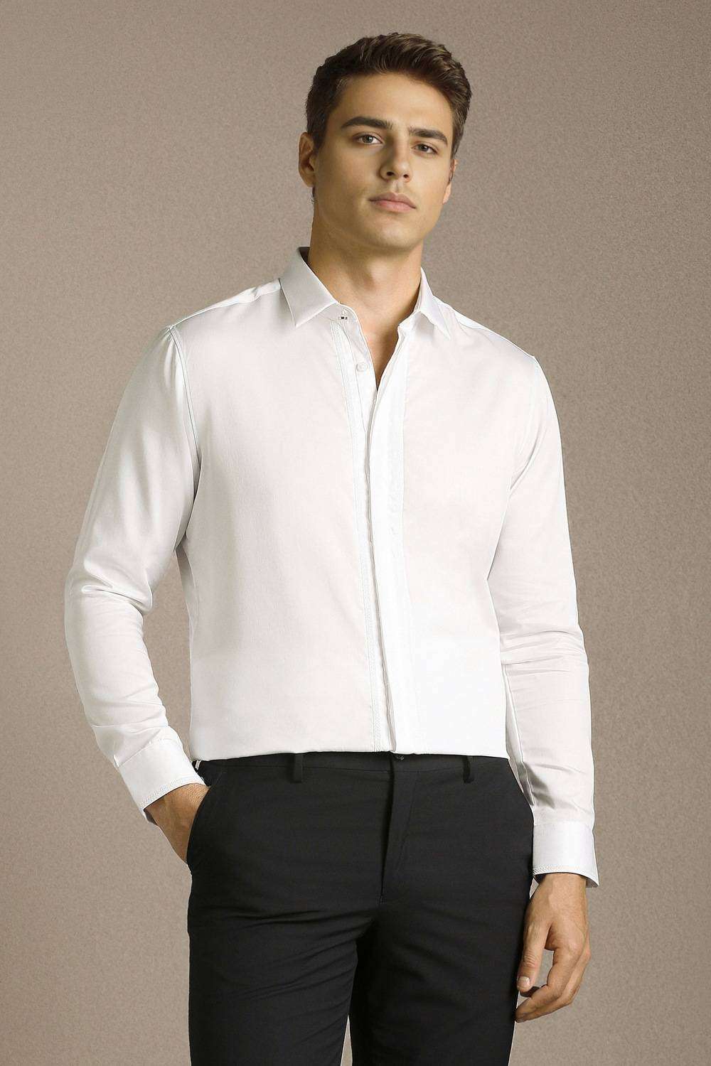 Solid-Cotton-Slim-Fit-Men-s-Shirt