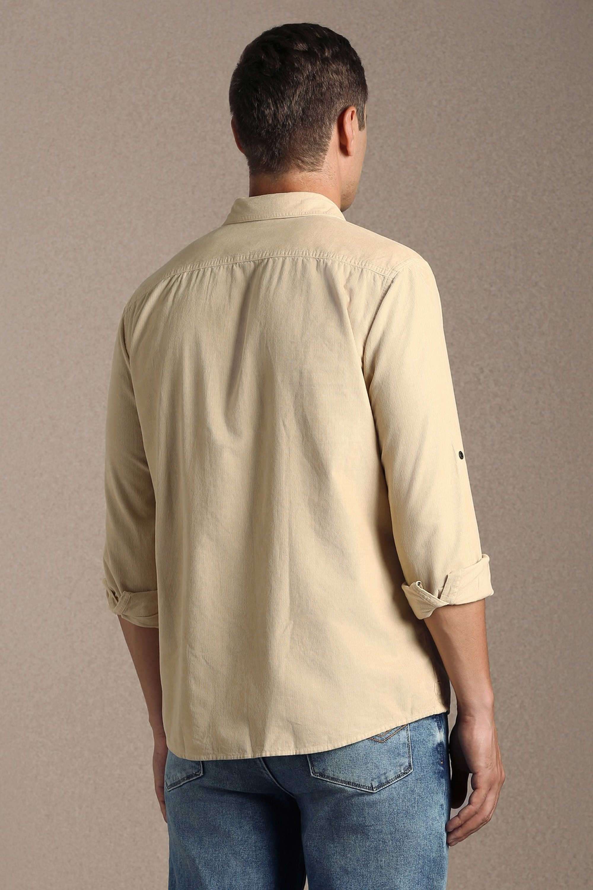 Solid-Cotton-Slim-Fit-Men-Casual-Wear-Shirt