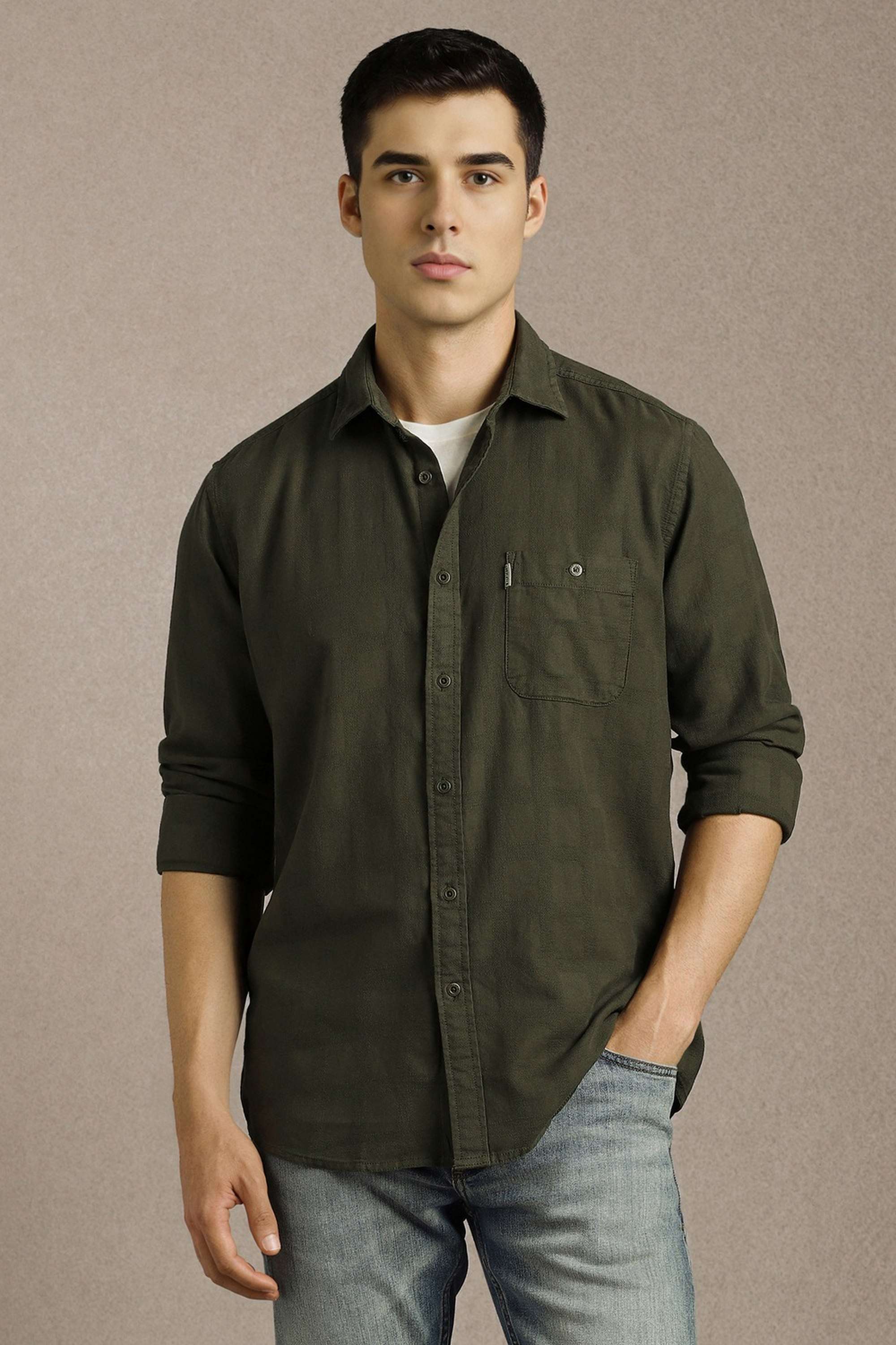 Textured-Cotton-Slim-Fit-Men-s-Casual-Shirt