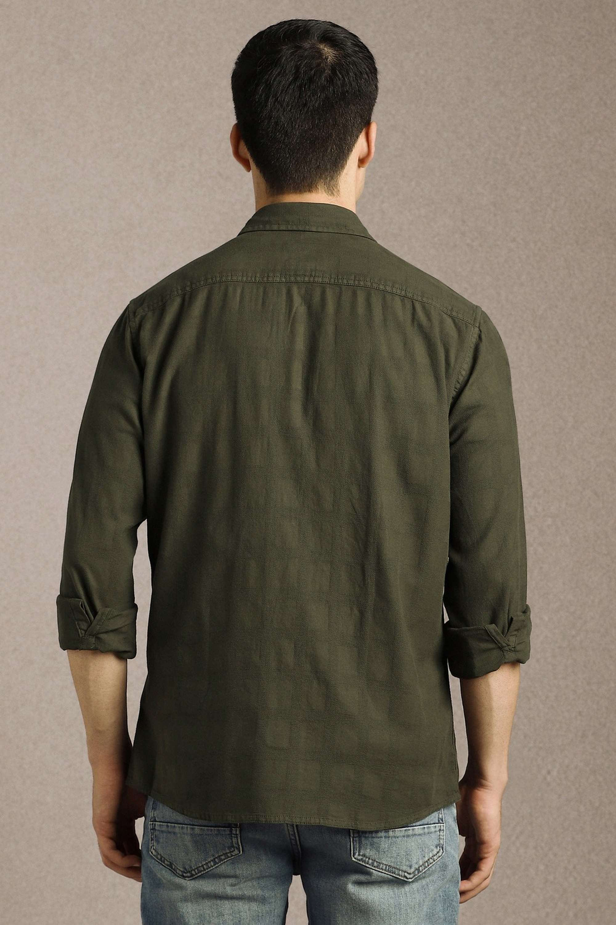 Textured-Cotton-Slim-Fit-Men-s-Casual-Shirt