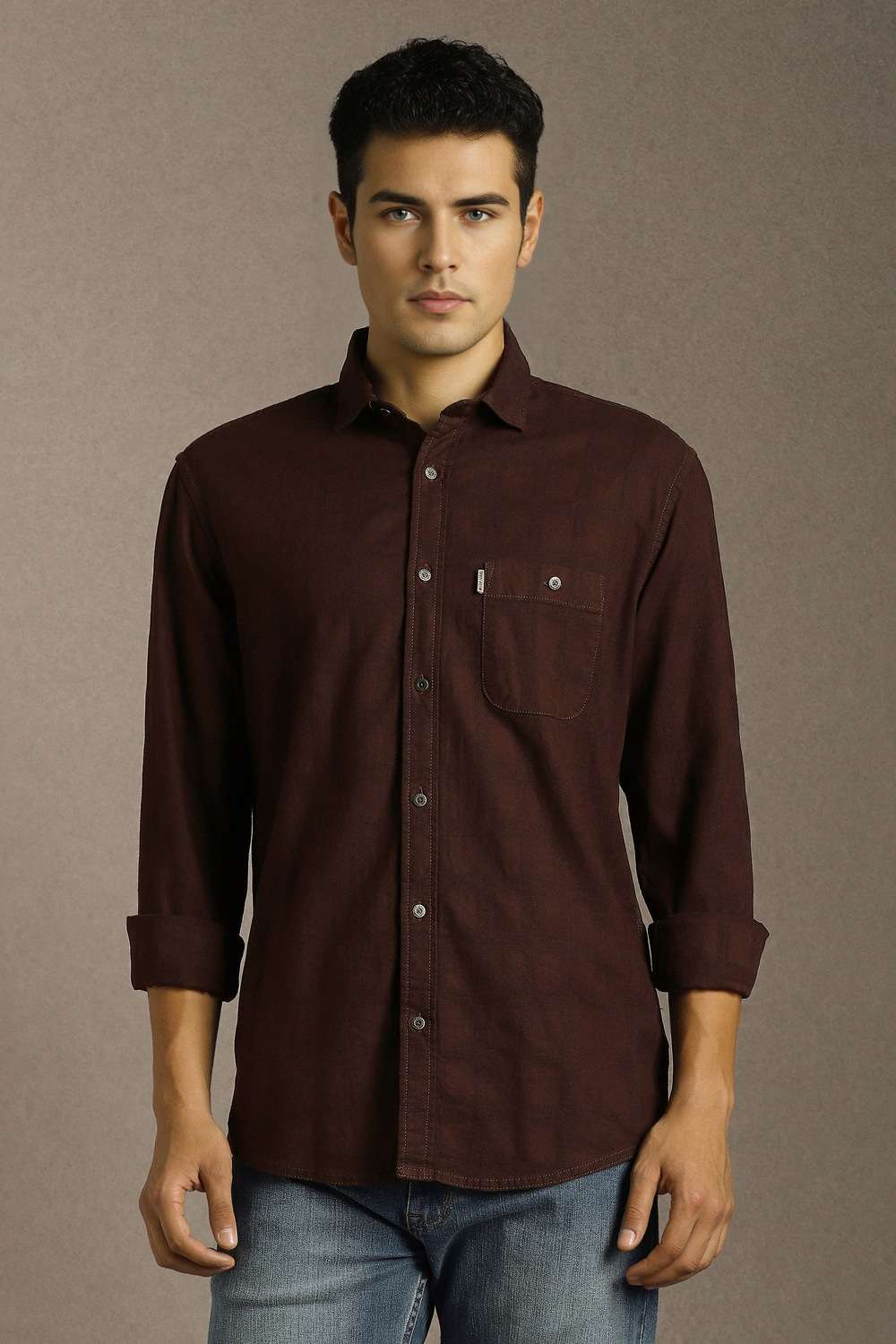 Textured-Cotton-Slim-Fit-Men-s-Casual-Shirt